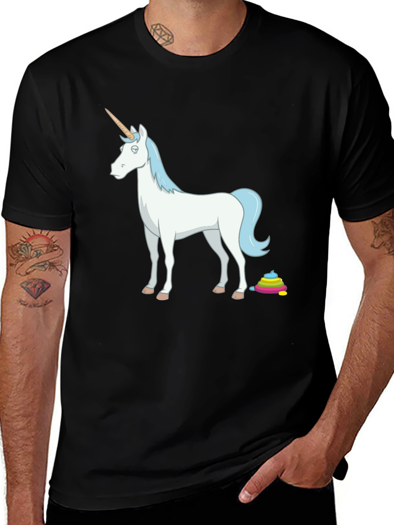 Unicorn Poop Rainbow Funny Graphic Tee