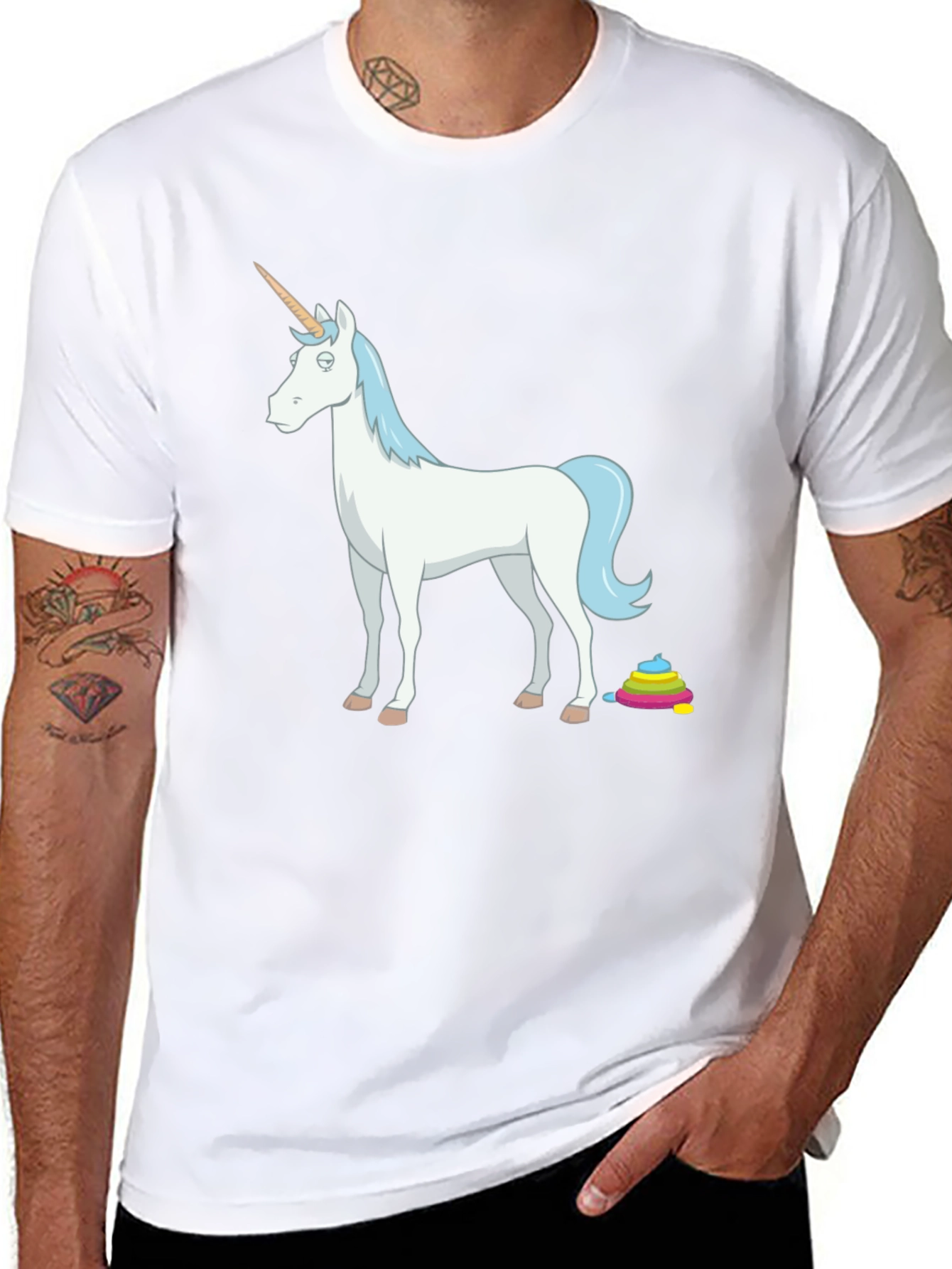 Unicorn Poop Rainbow Funny Graphic Tee
