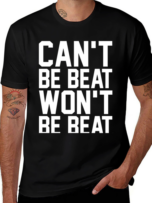 Cant Be Beat Mens Black Graphic T-Shirt