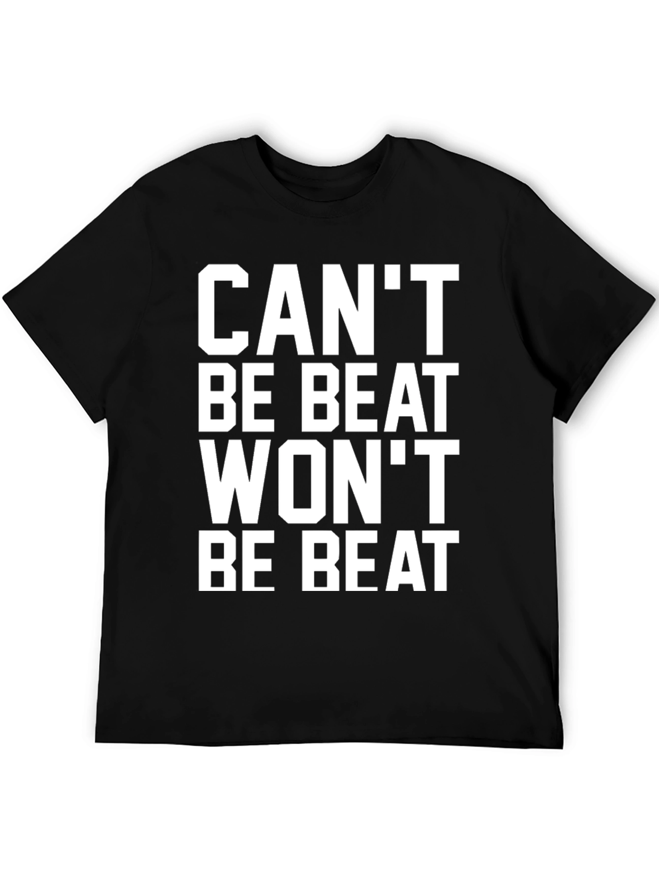 Cant Be Beat Mens Black Graphic T-Shirt