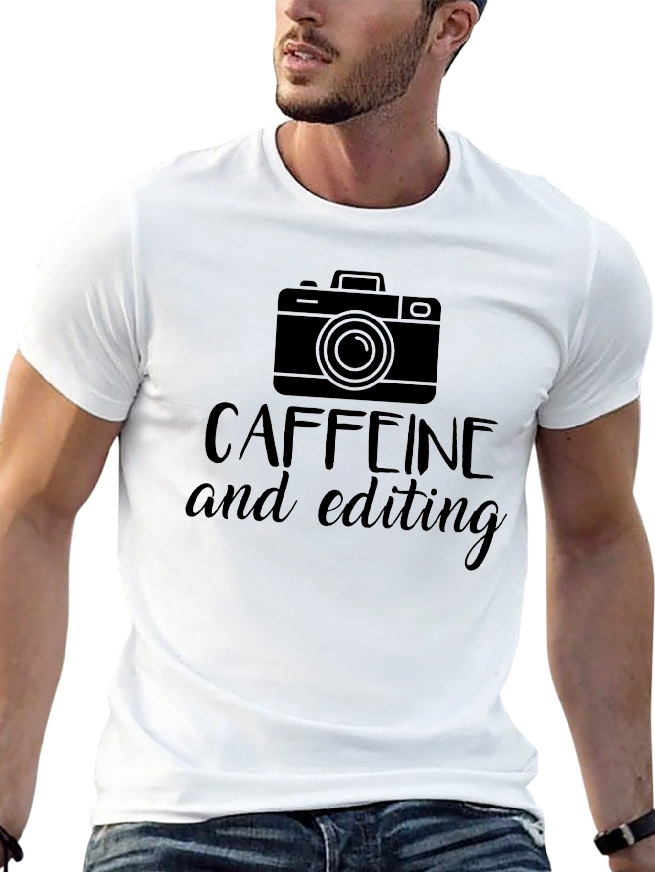 Caffeine and Editing Graphic Tee - Black