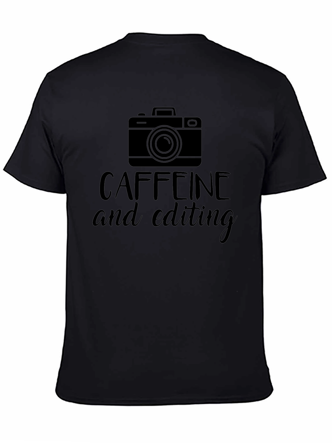 Caffeine and Editing Graphic Tee - Black