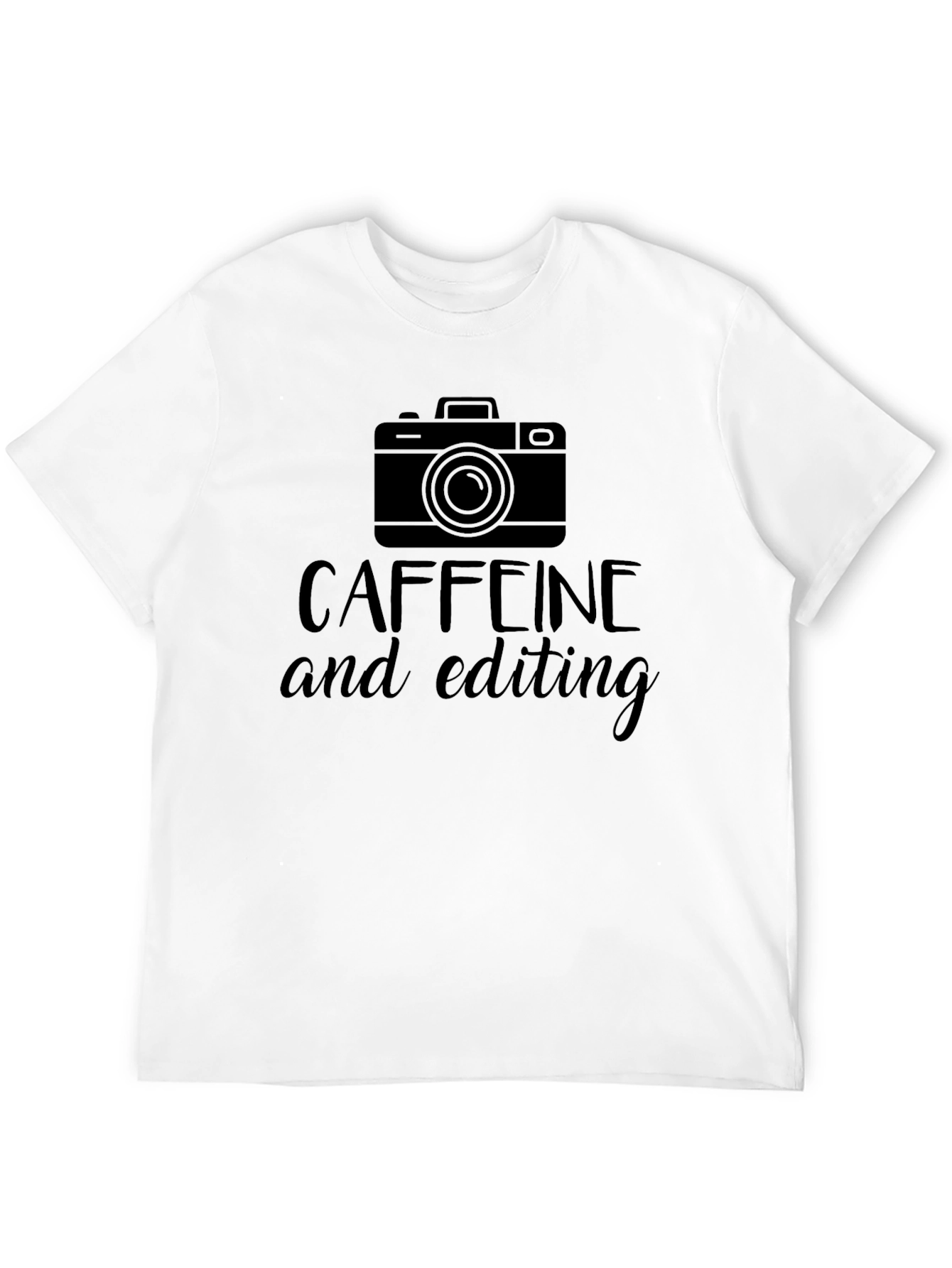 Caffeine and Editing Graphic Tee - Black