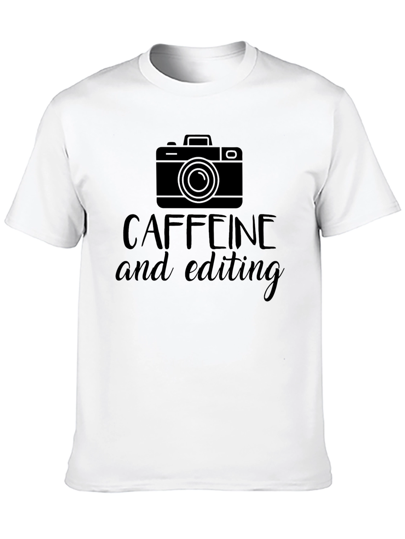 Caffeine and Editing Graphic Tee - Black