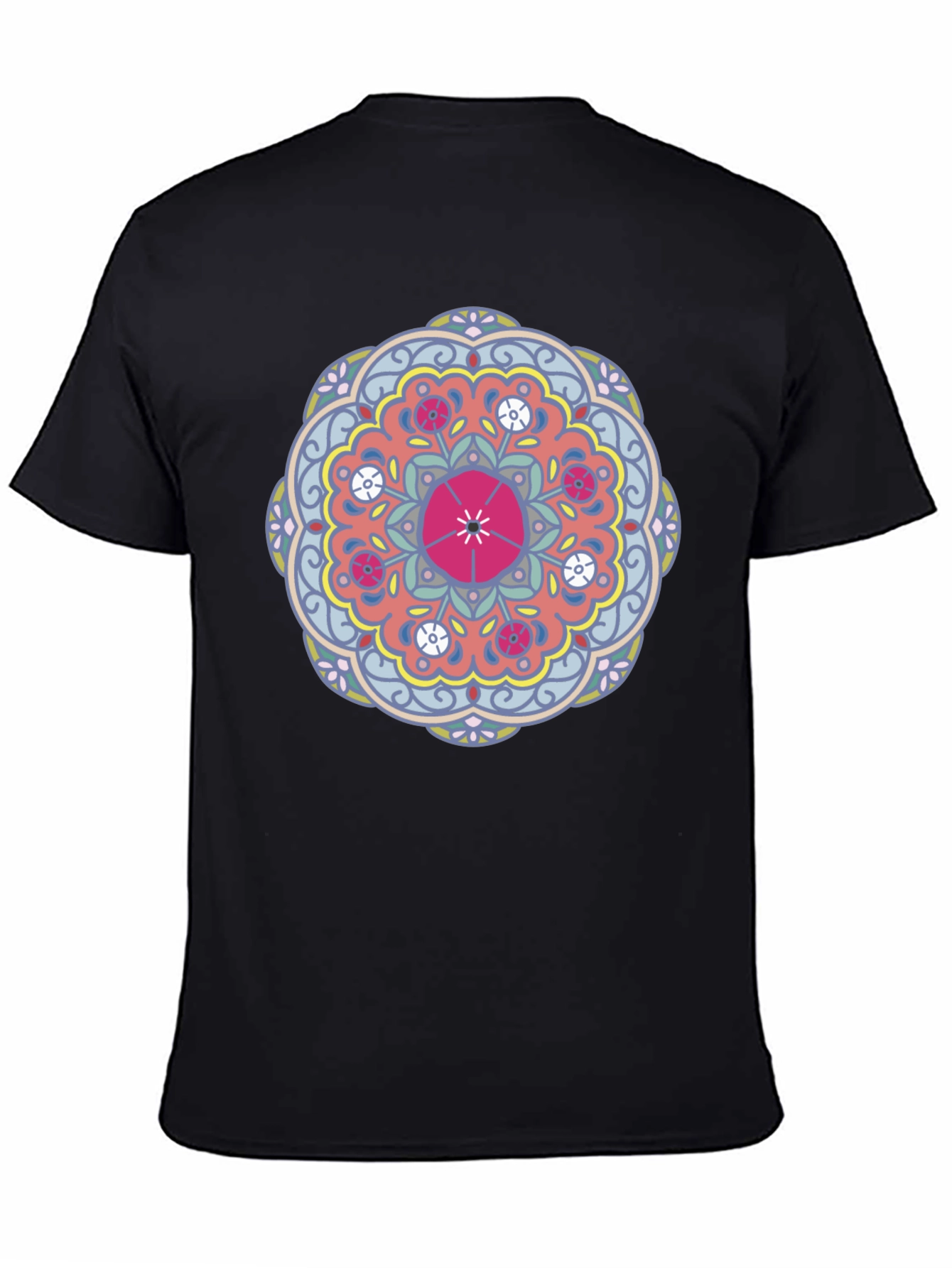 Mandala Print Black T-Shirt for Men