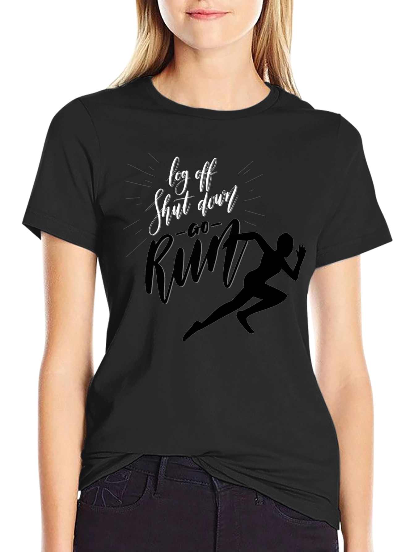 Log Off Shut Down Run T-Shirt