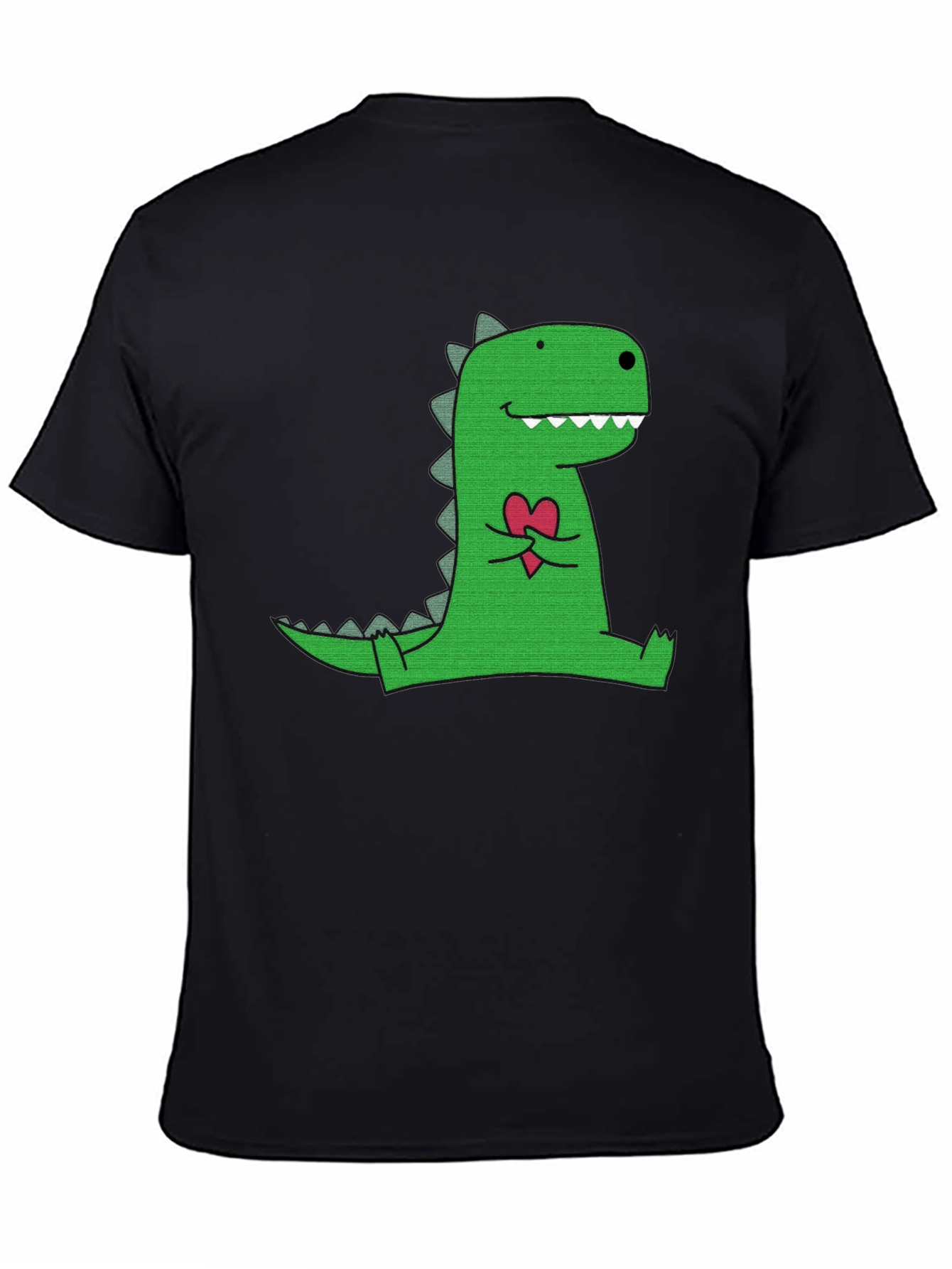 Dino Love T-Shirt - Black Cotton Graphic Tee
