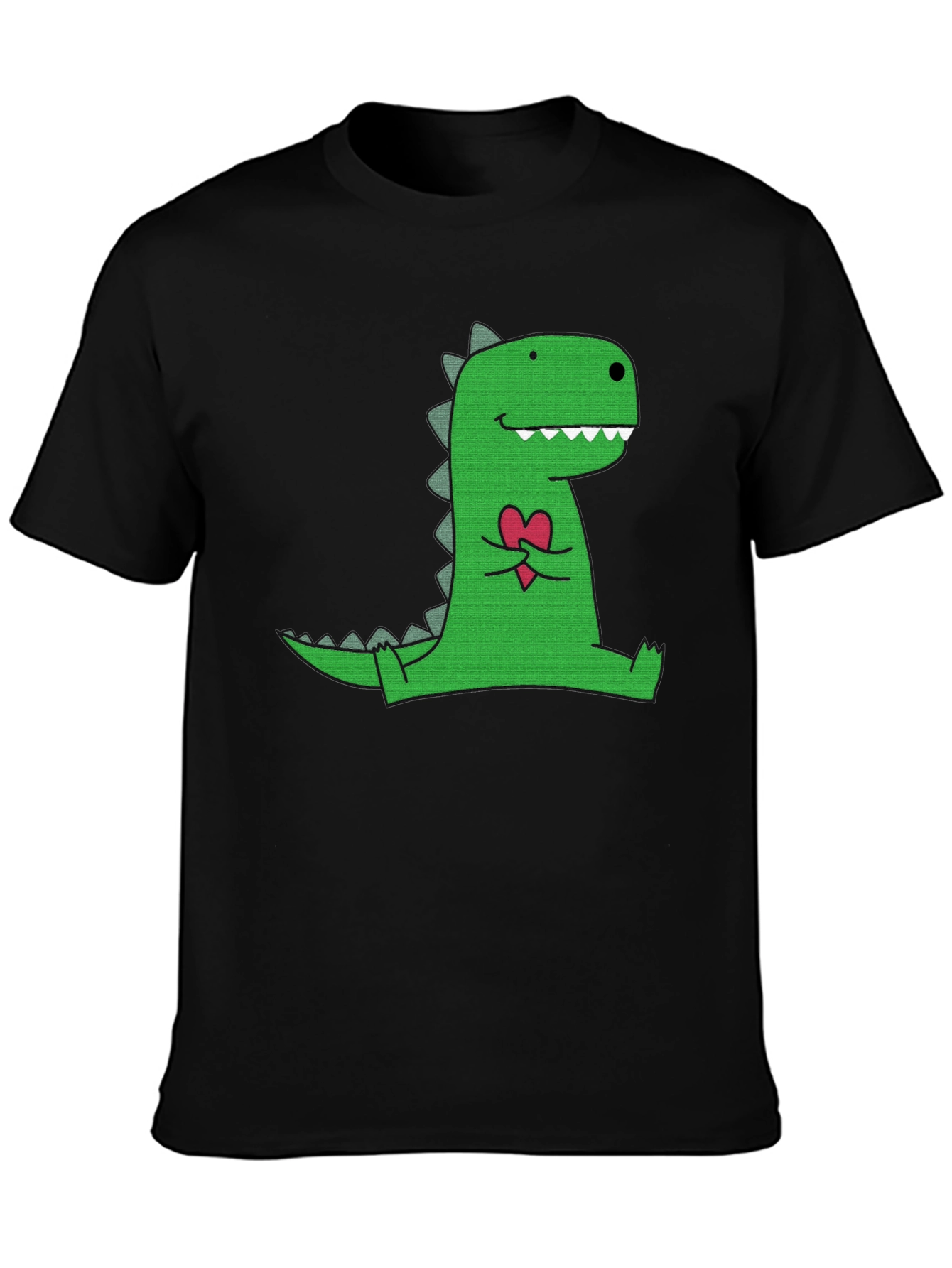Dino Love T-Shirt - Black Cotton Graphic Tee