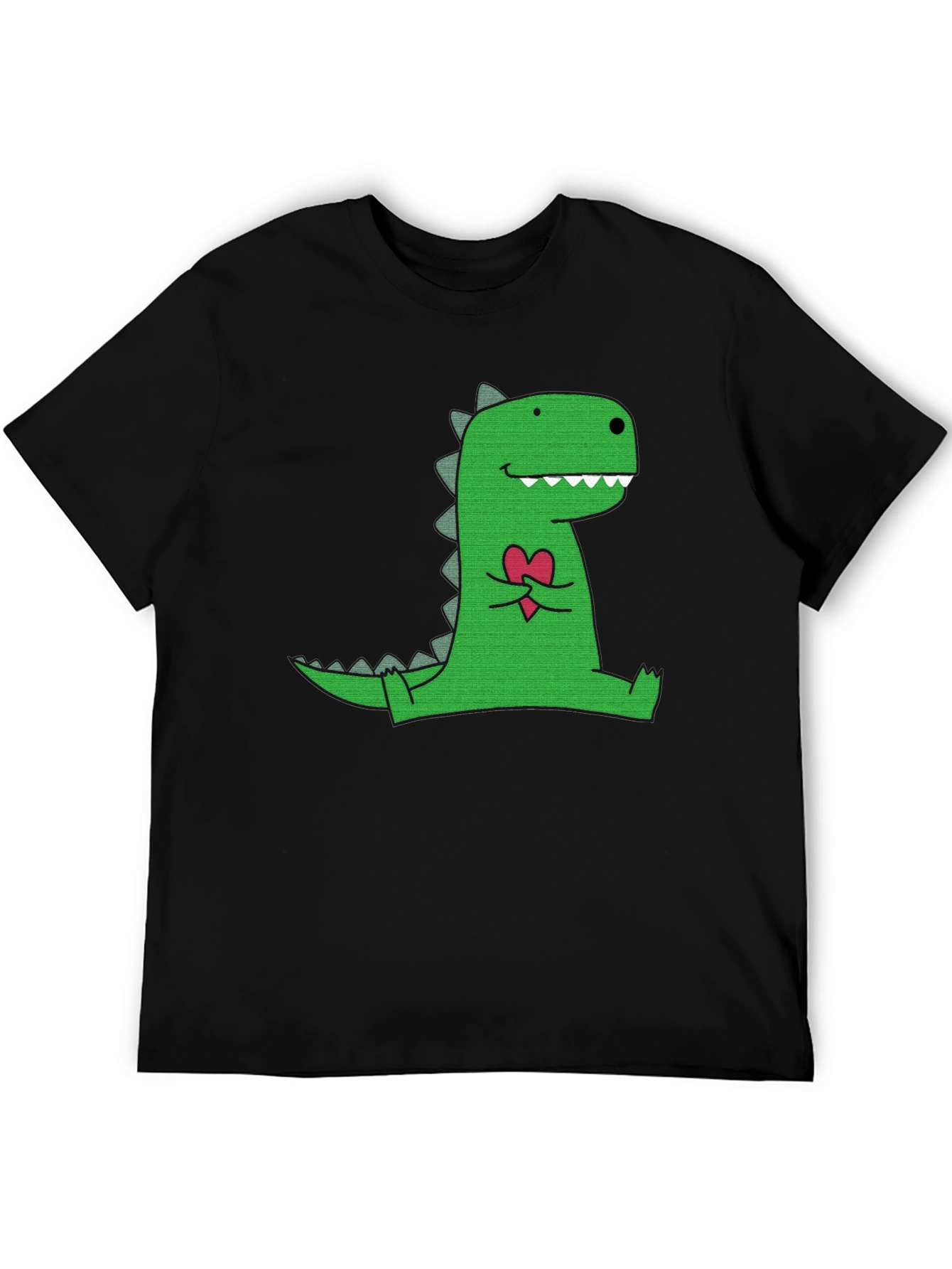 Dino Love T-Shirt - Black Cotton Graphic Tee