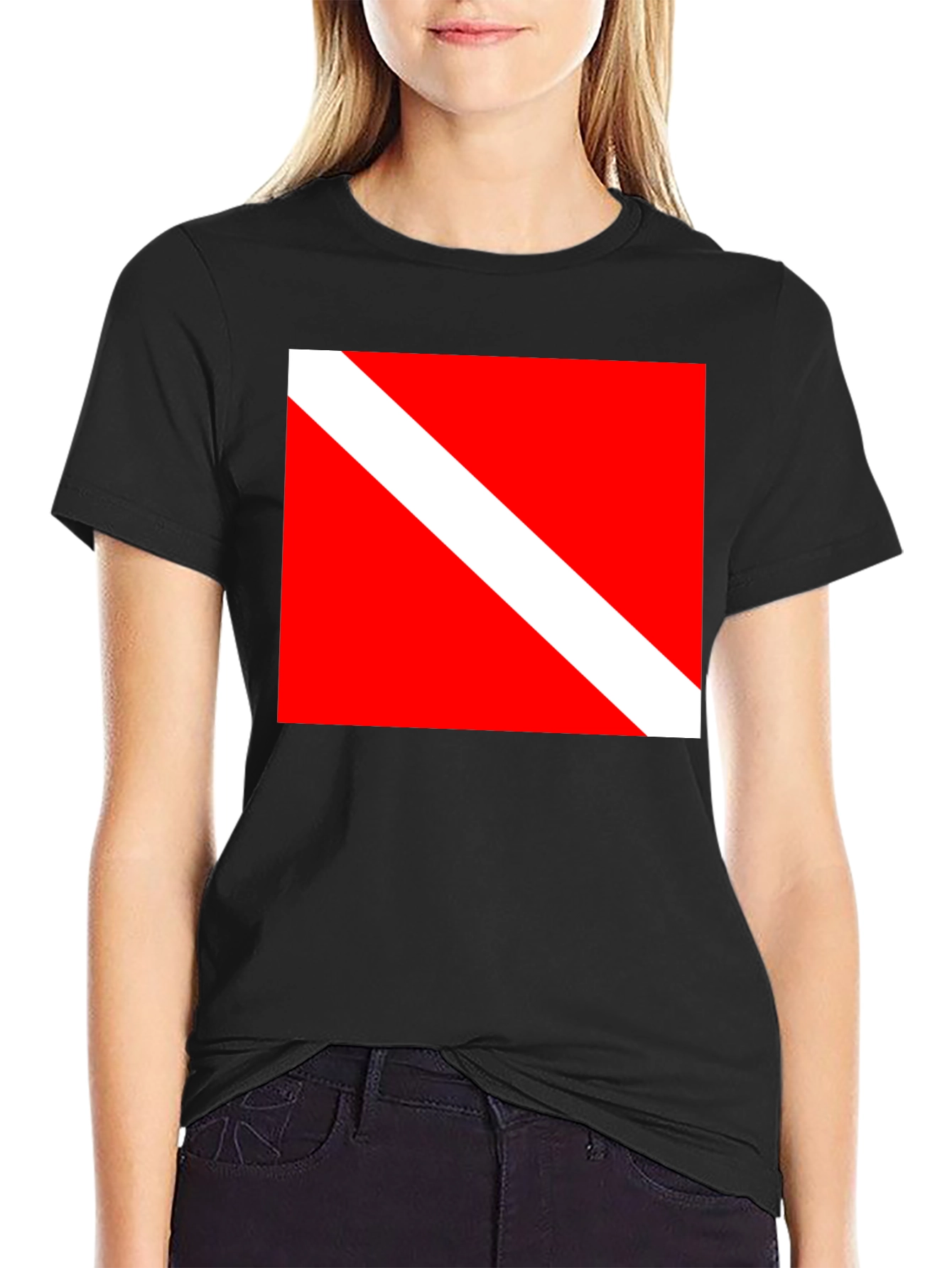 Diver Down Flag Black T-Shirt - Scuba Diving Tee