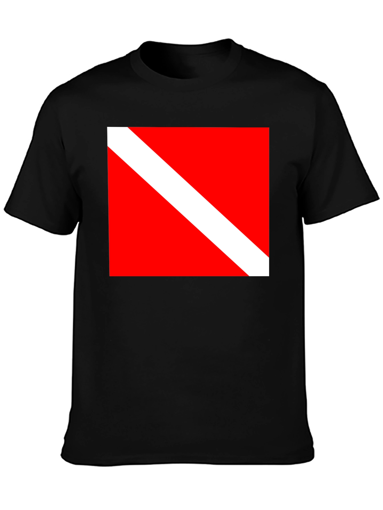 Diver Down Flag Black T-Shirt - Scuba Diving Tee