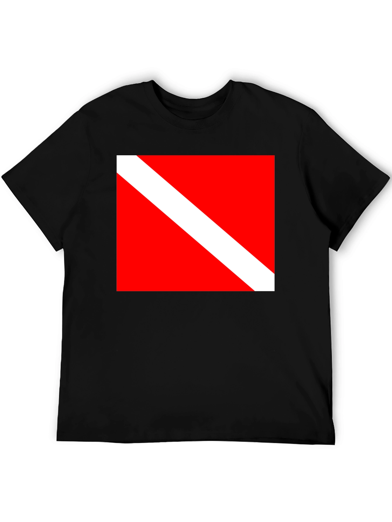 Diver Down Flag Black T-Shirt - Scuba Diving Tee