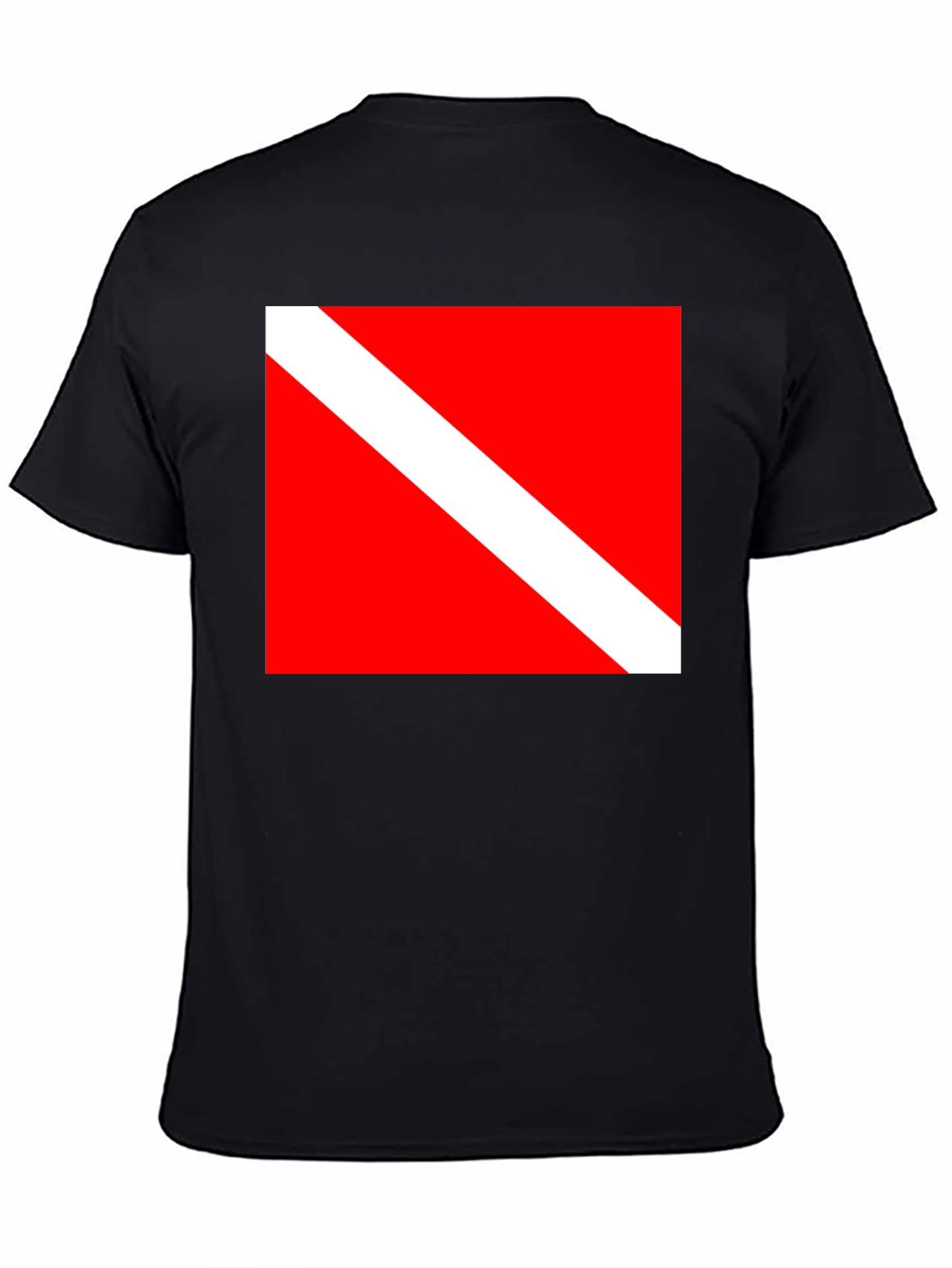 Diver Down Flag Black T-Shirt - Scuba Diving Tee