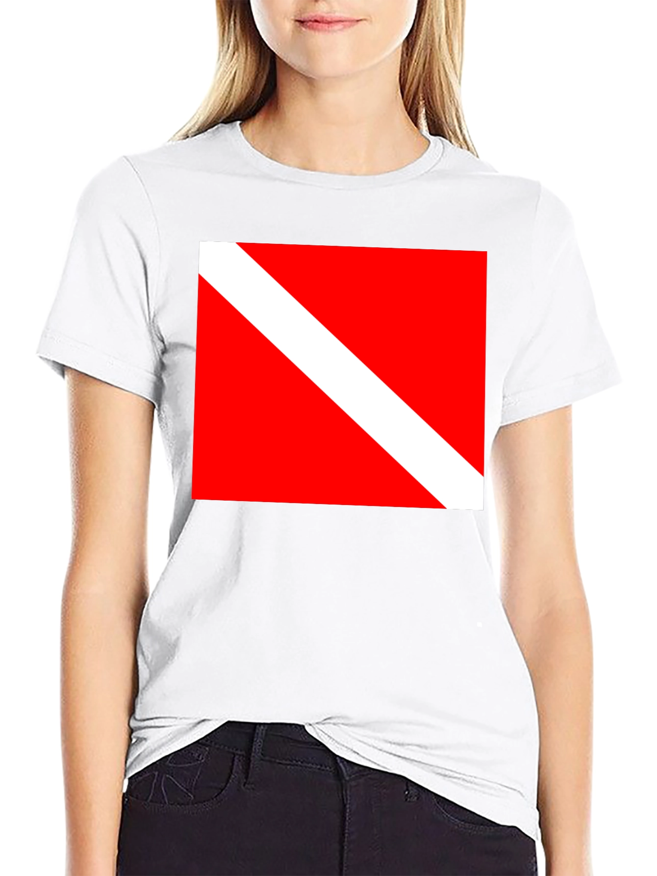 Diver Down Flag Black T-Shirt - Scuba Diving Tee