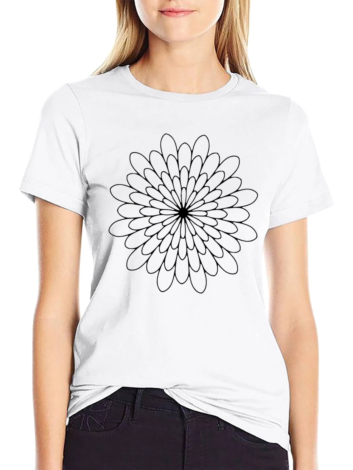 Black Floral Graphic Tee - Casual Comfort