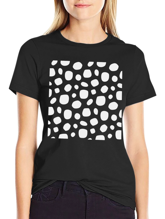 Funky Black T-Shirt with White Spot Pattern