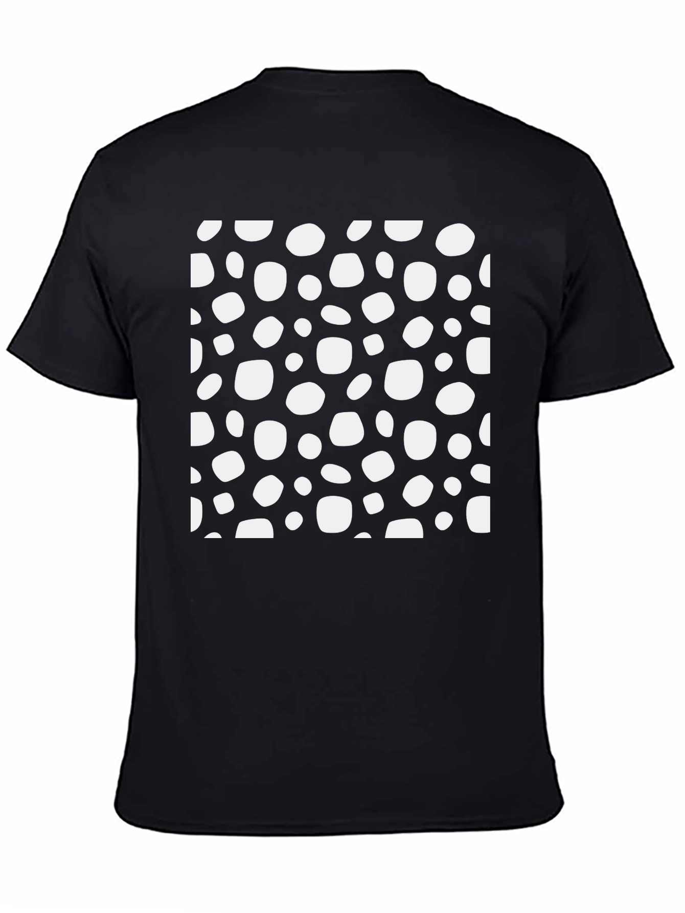 Funky Black T-Shirt with White Spot Pattern