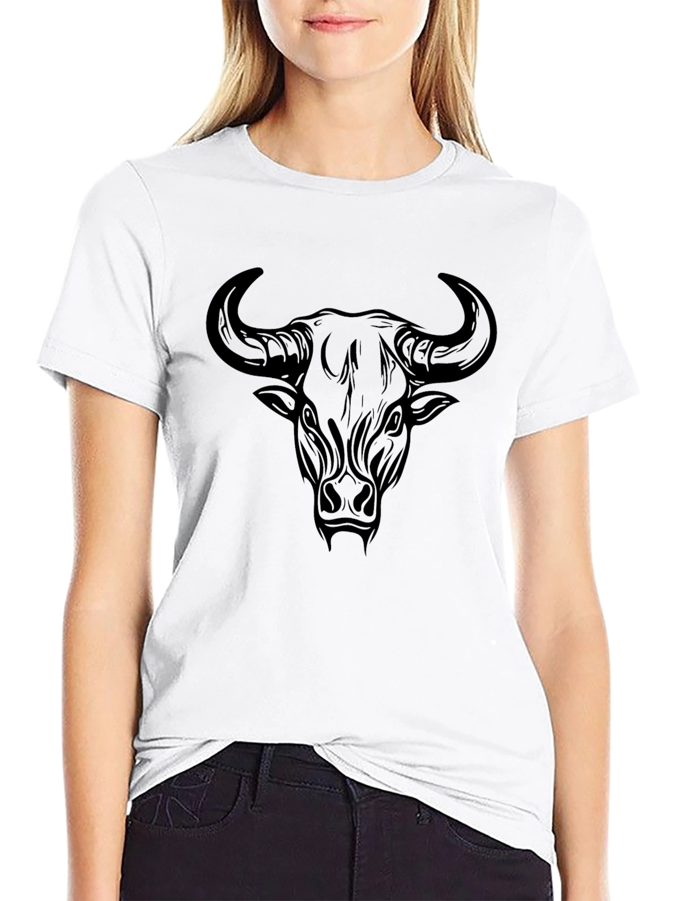 Black Bull Graphic Tee - Mens Crew Neck T-Shirt