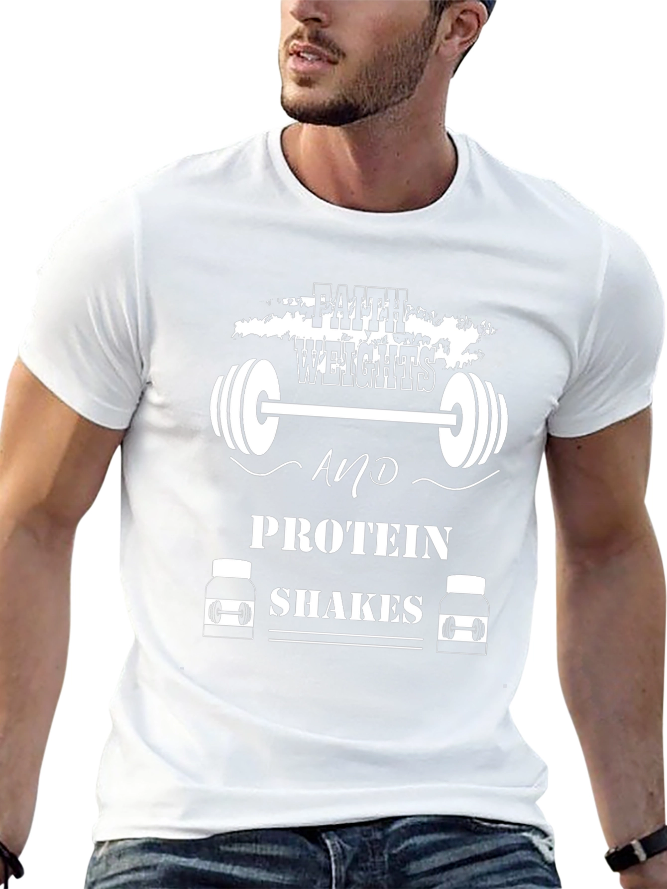 Faith Weights Protein Shakes Black T-Shirt