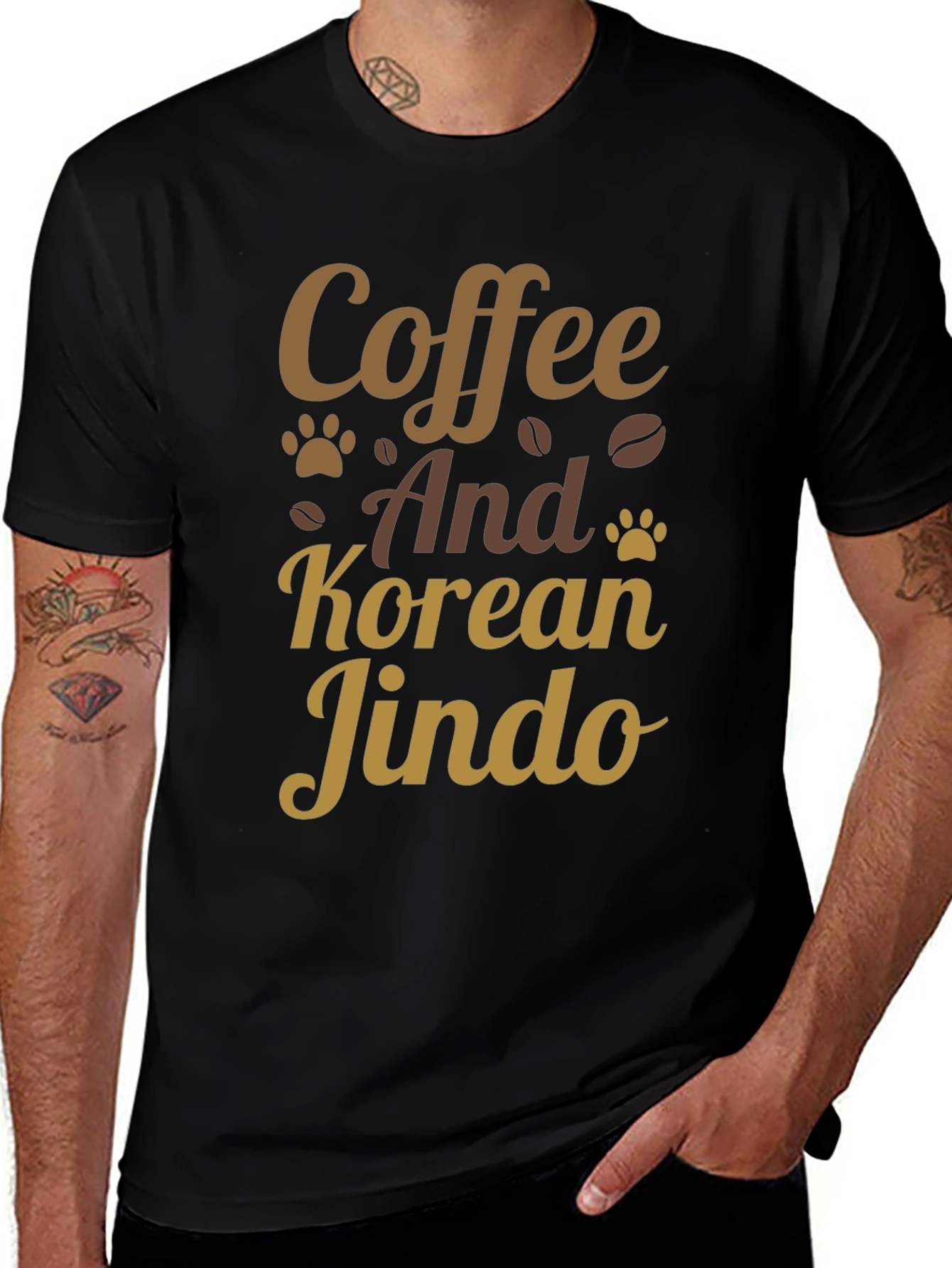 Coffee & Korean Jindo T-Shirt: Dog Lover Tee