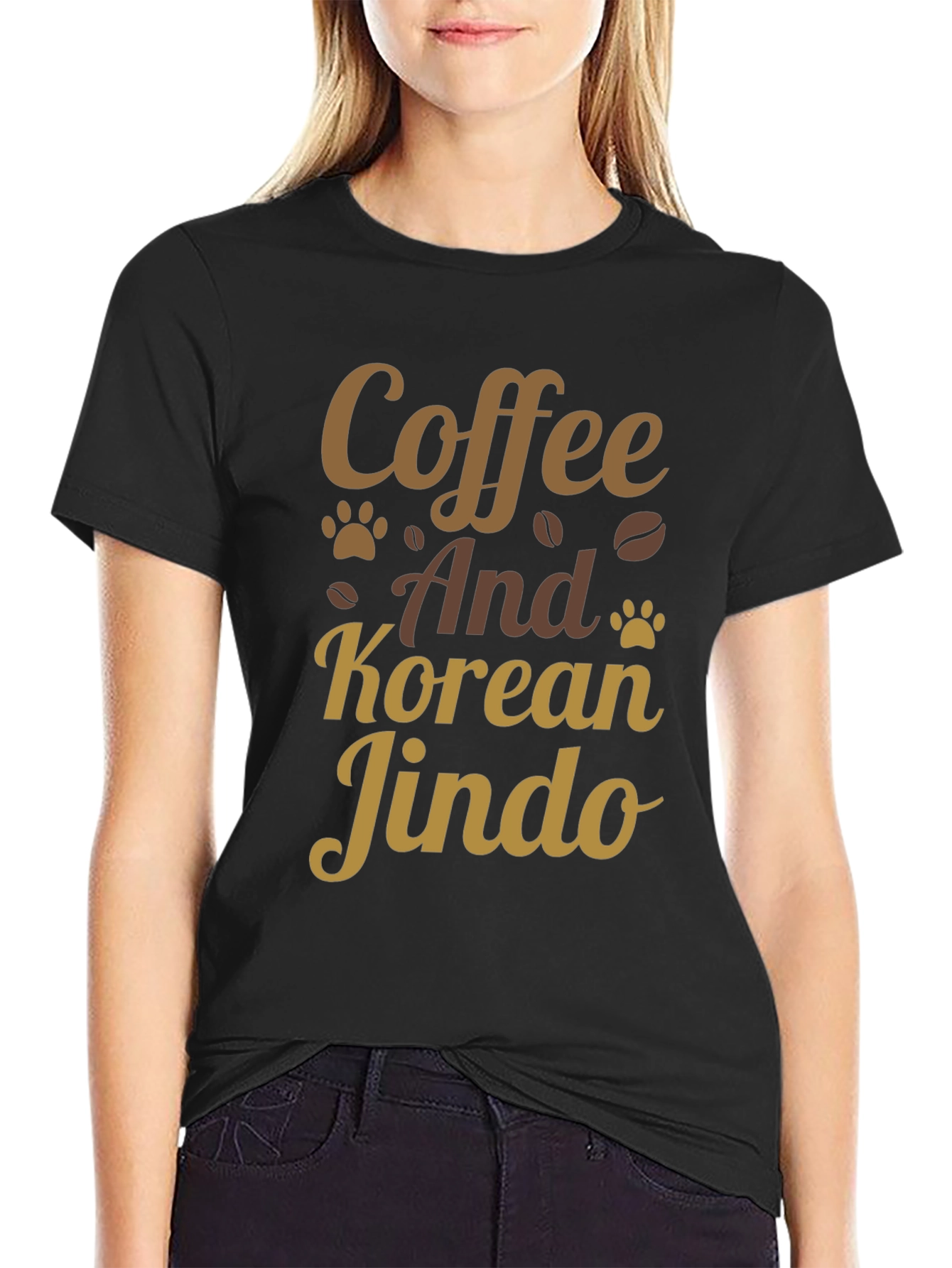 Coffee & Korean Jindo T-Shirt: Dog Lover Tee