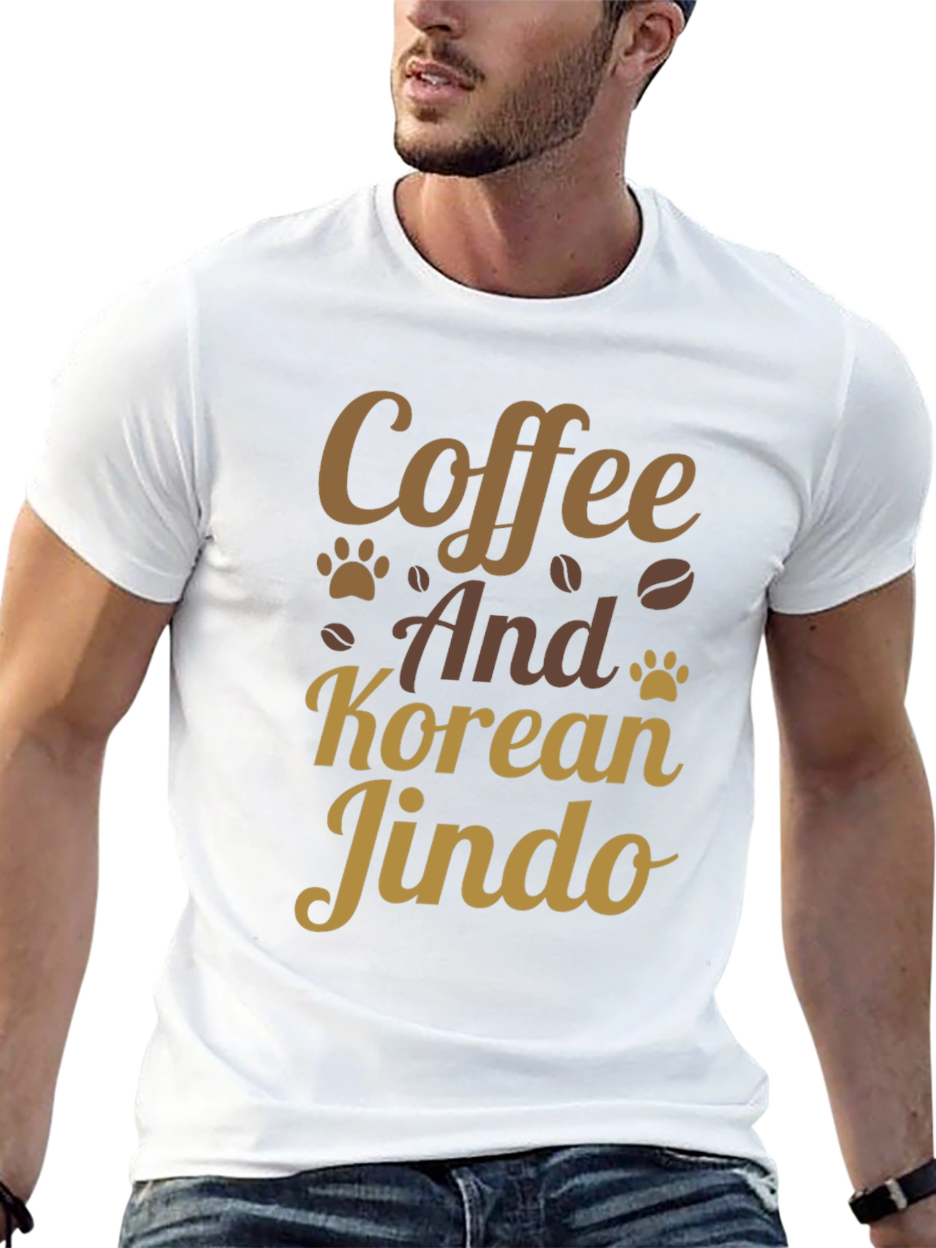 Coffee & Korean Jindo T-Shirt: Dog Lover Tee