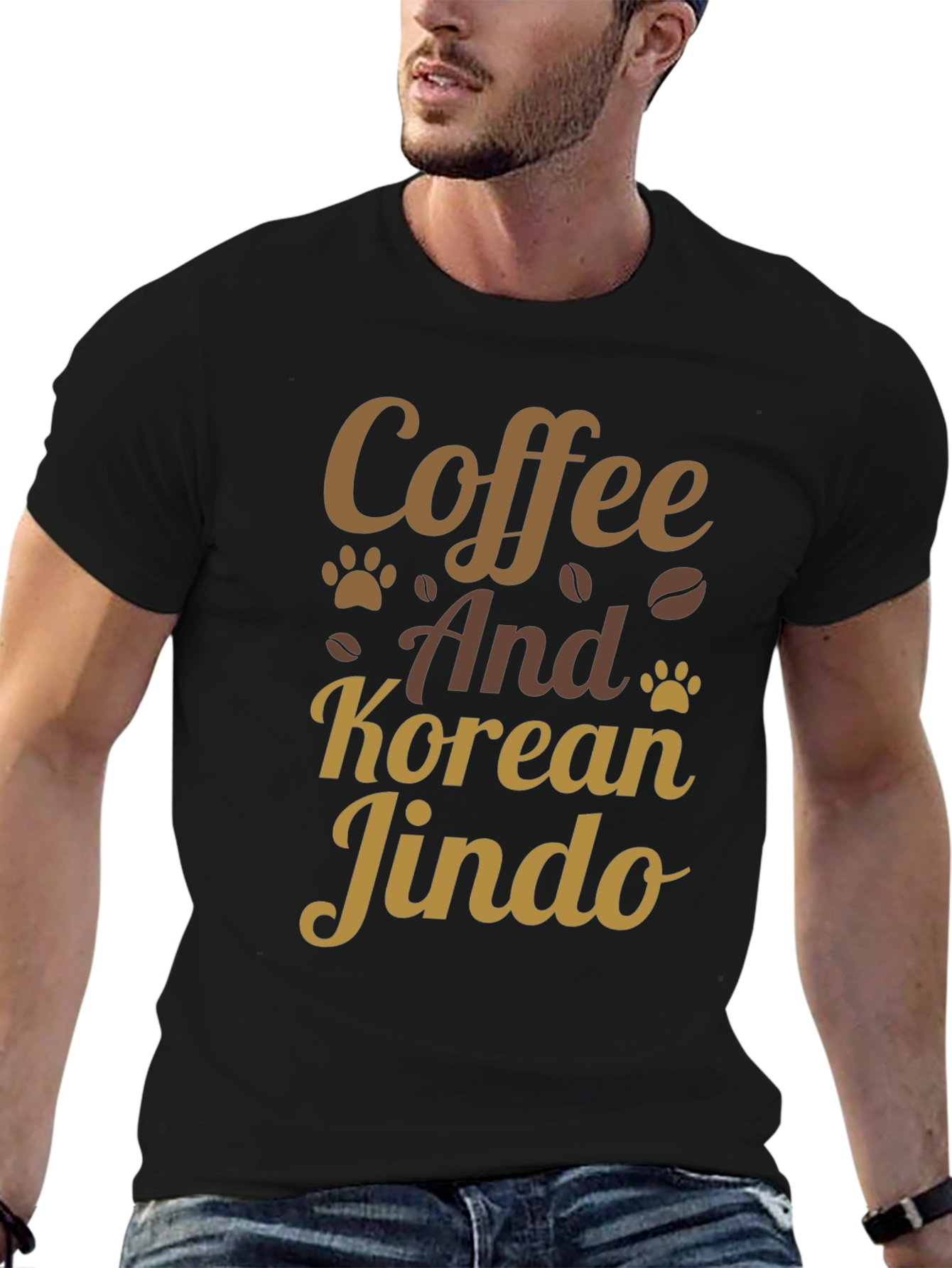 Coffee & Korean Jindo T-Shirt: Dog Lover Tee