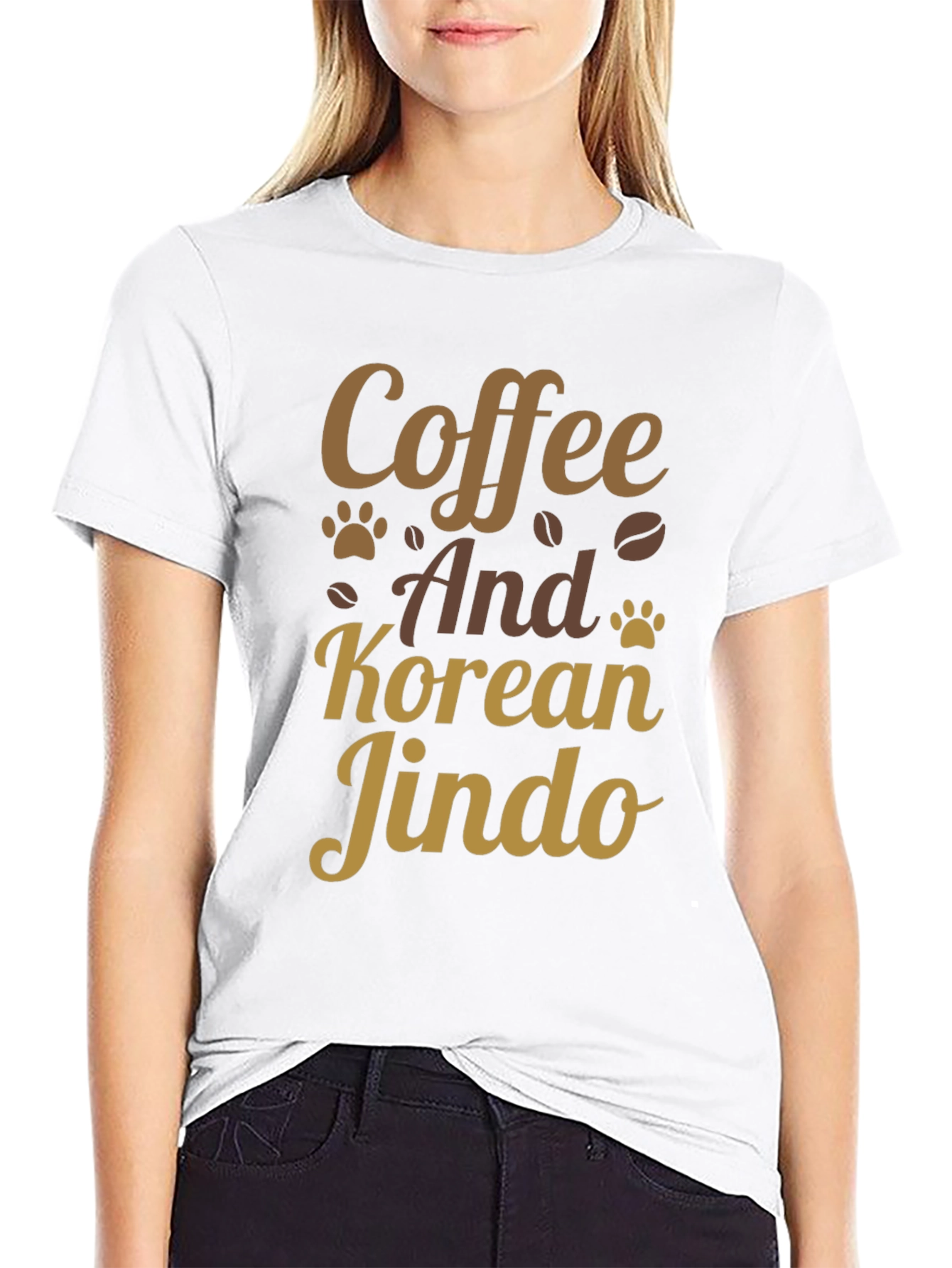 Coffee & Korean Jindo T-Shirt: Dog Lover Tee