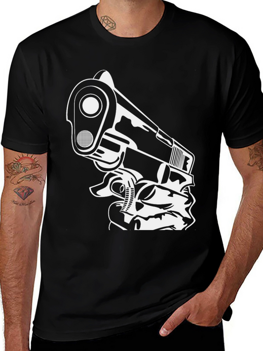 Gun Graphic Black T-Shirt - Edgy Streetwear