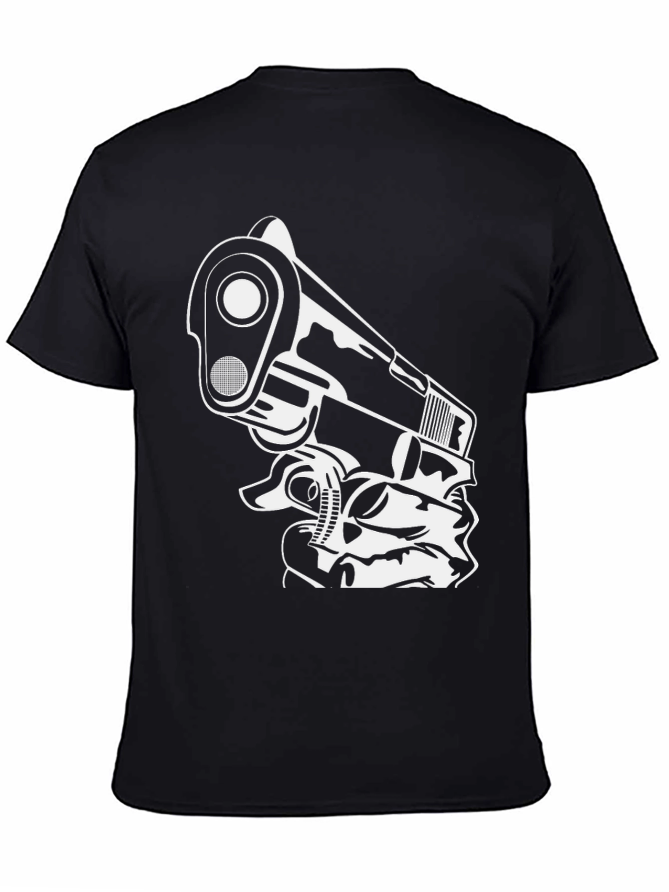 Gun Graphic Black T-Shirt - Edgy Streetwear