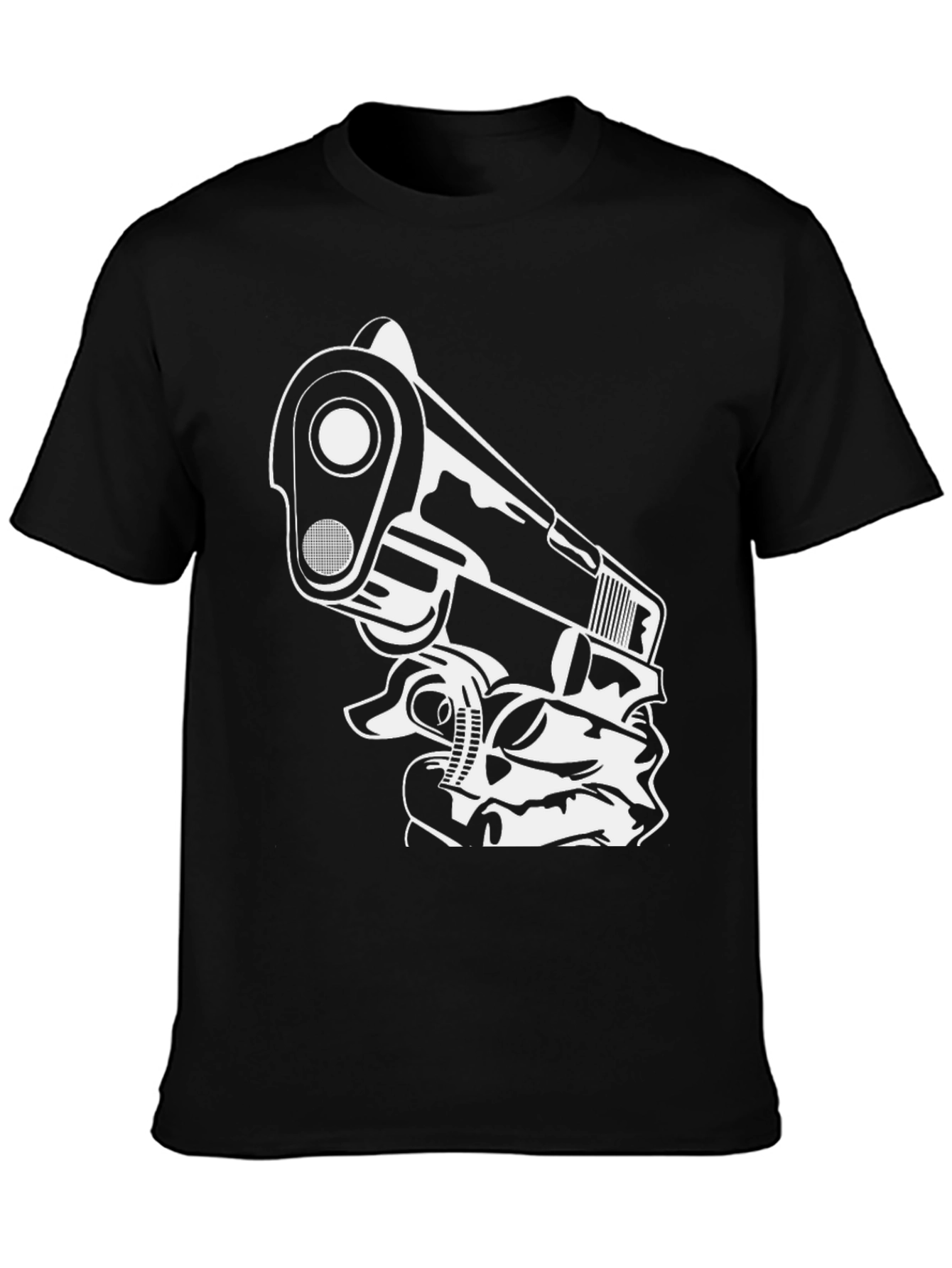 Gun Graphic Black T-Shirt - Edgy Streetwear