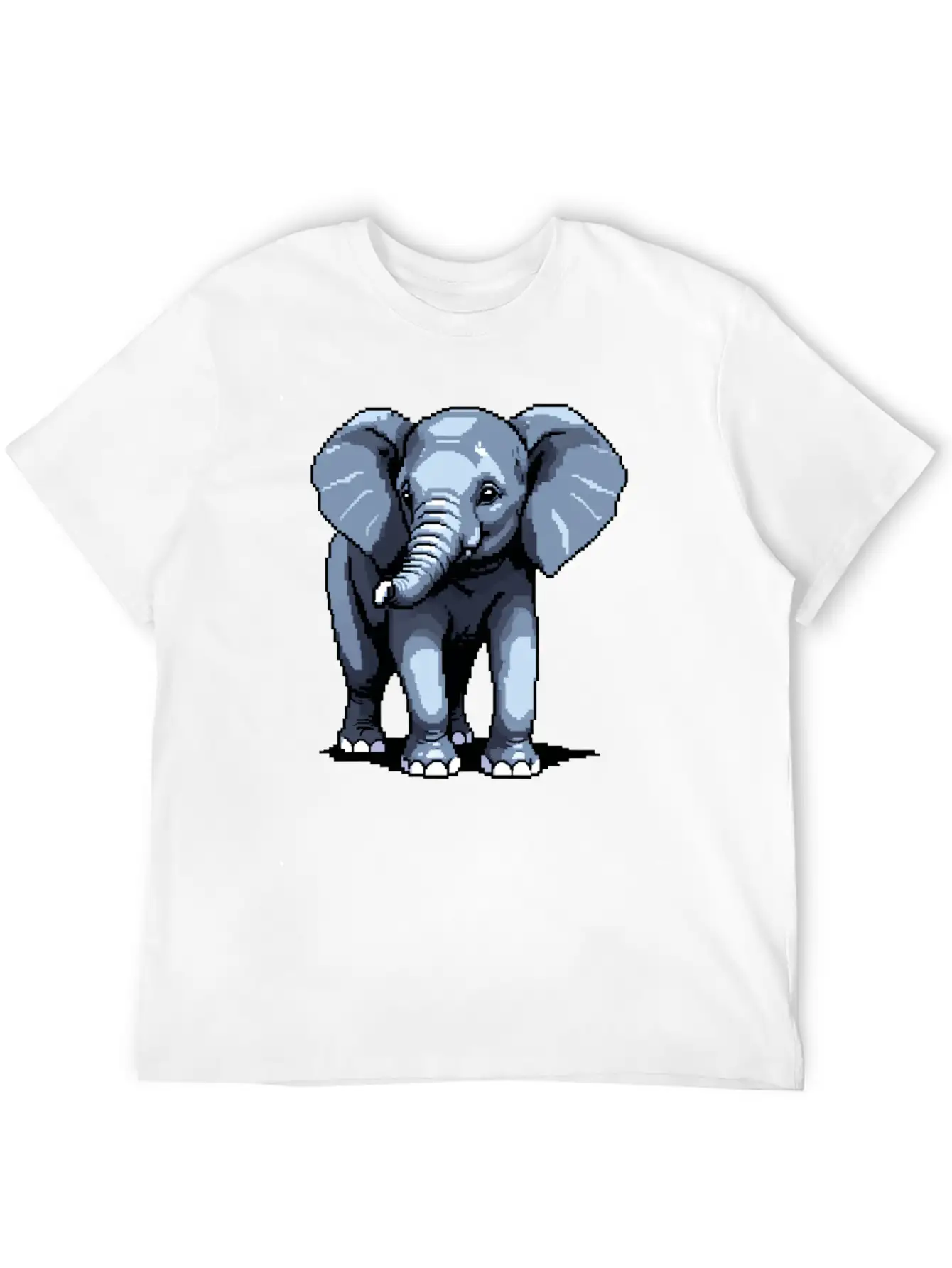 A Pixel Art Of An Elephant Unisex Casual T-Shirt – Clean Design For Daily Comfort