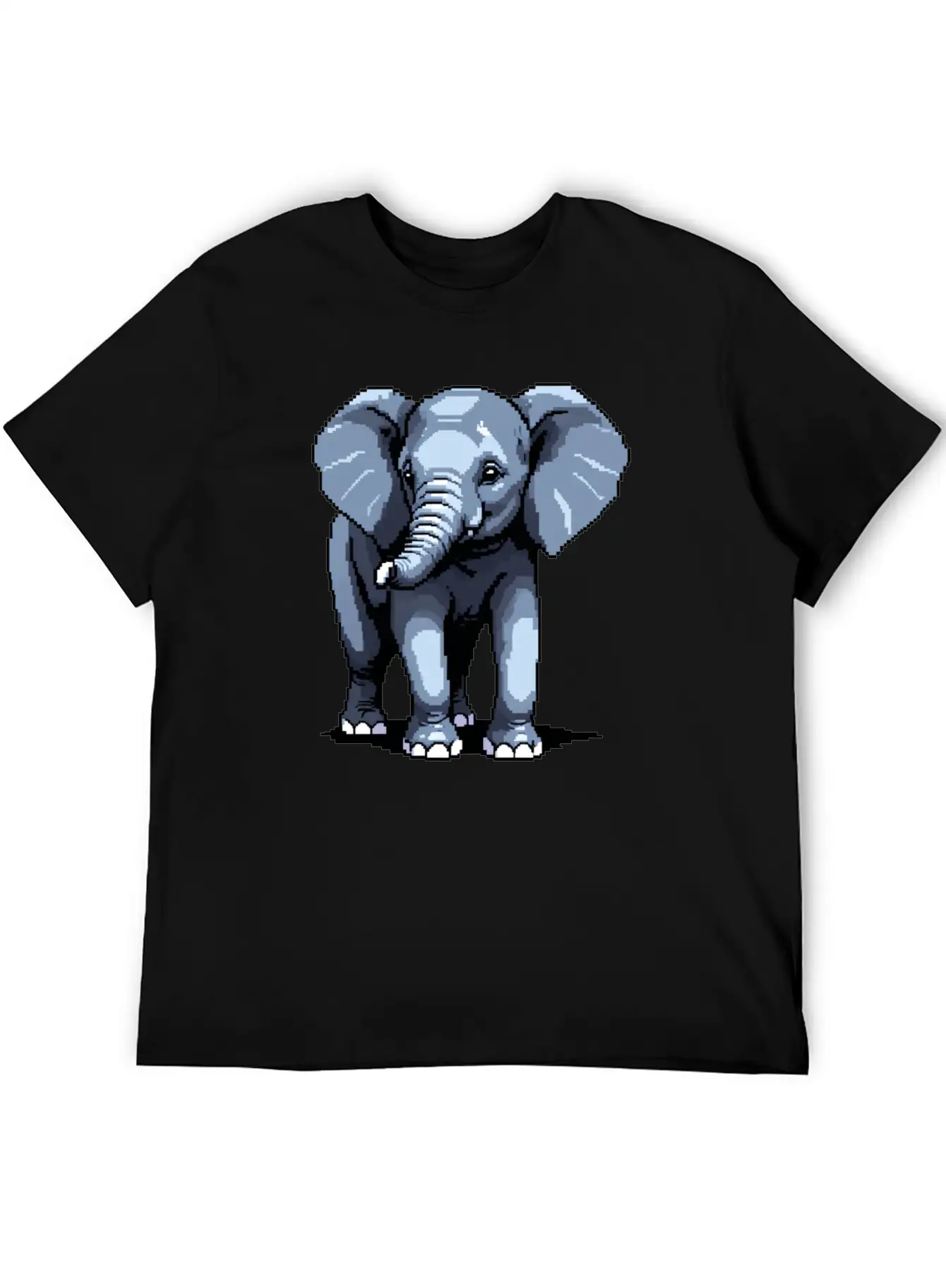 A Pixel Art Of An Elephant Unisex Casual T-Shirt – Clean Design For Daily Comfort
