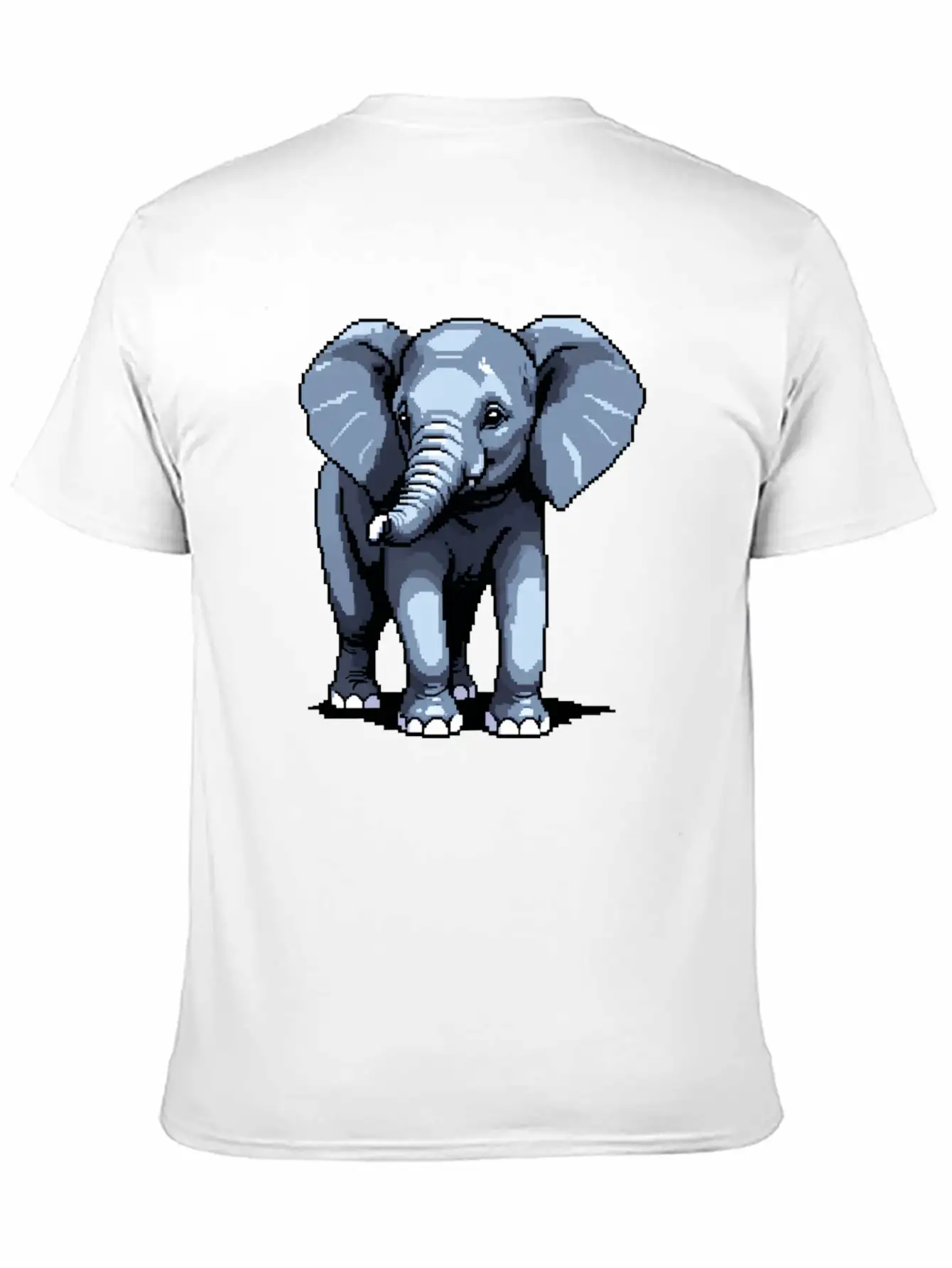 A Pixel Art Of An Elephant Unisex Casual T-Shirt – Clean Design For Daily Comfort