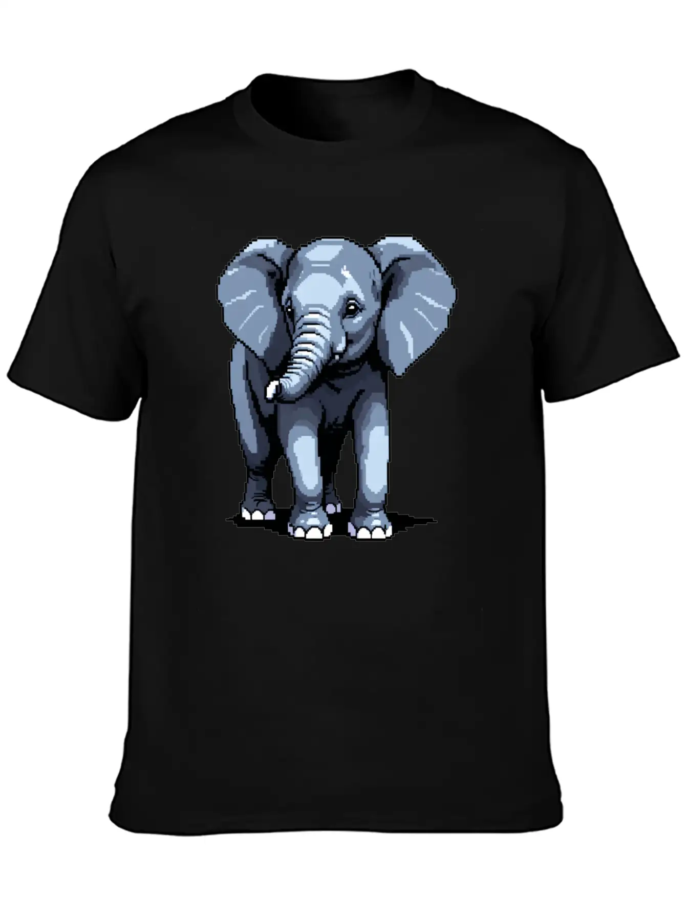 A Pixel Art Of An Elephant Unisex Casual T-Shirt – Clean Design For Daily Comfort