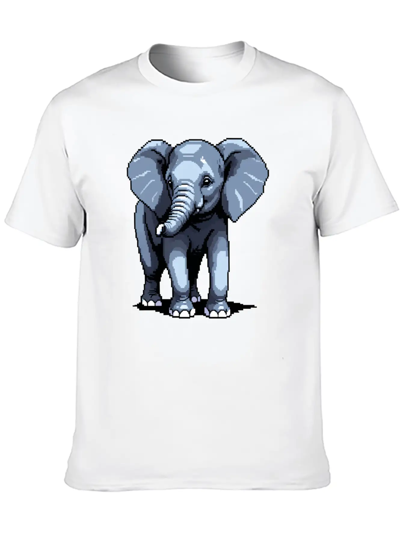 A Pixel Art Of An Elephant Unisex Casual T-Shirt – Clean Design For Daily Comfort