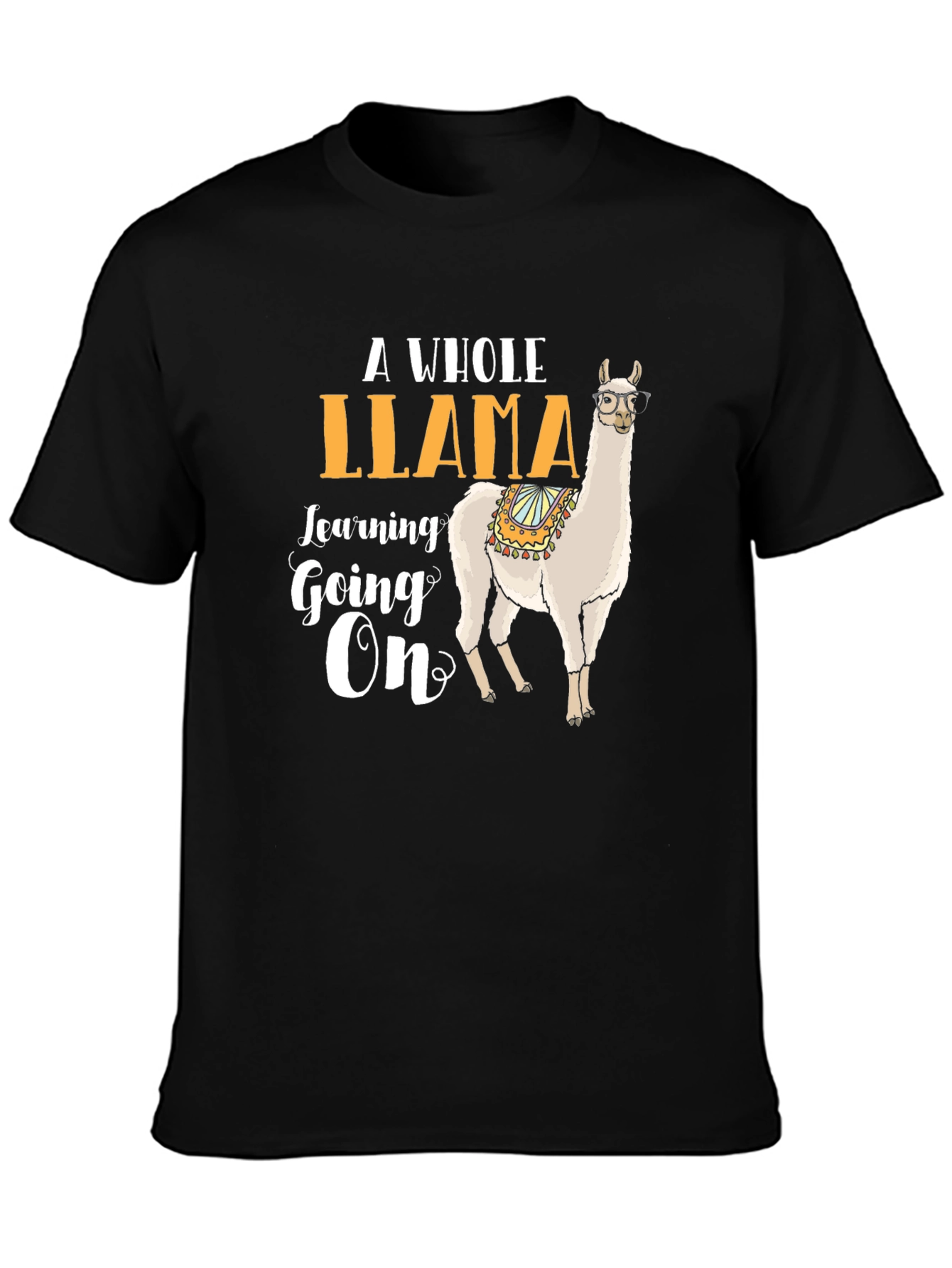 Llama Learning On T-Shirt | Fun Animal Graphic Tee