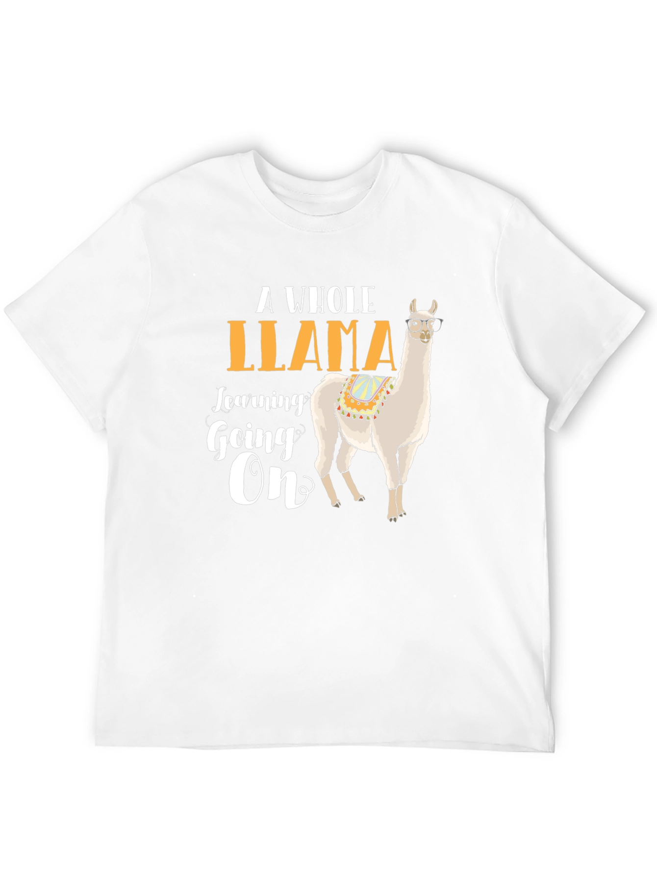 Llama Learning On T-Shirt | Fun Animal Graphic Tee