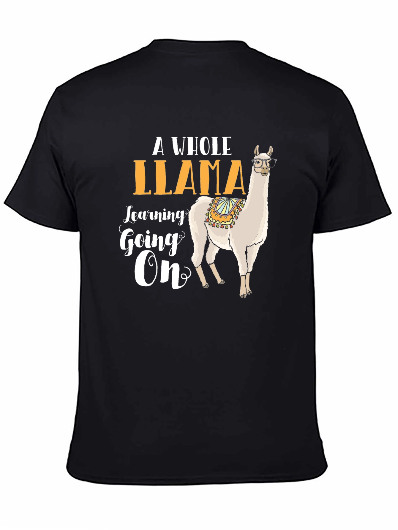 Llama Learning On T-Shirt | Fun Animal Graphic Tee