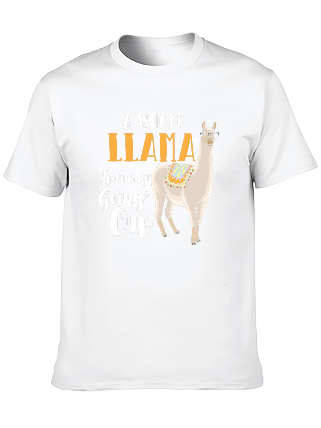 Llama Learning On T-Shirt | Fun Animal Graphic Tee