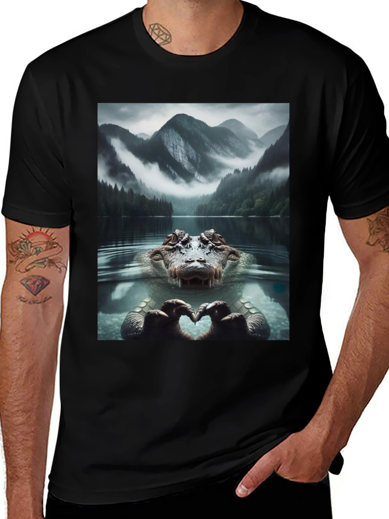 Alligator Love Lake Nature Graphic T-Shirt