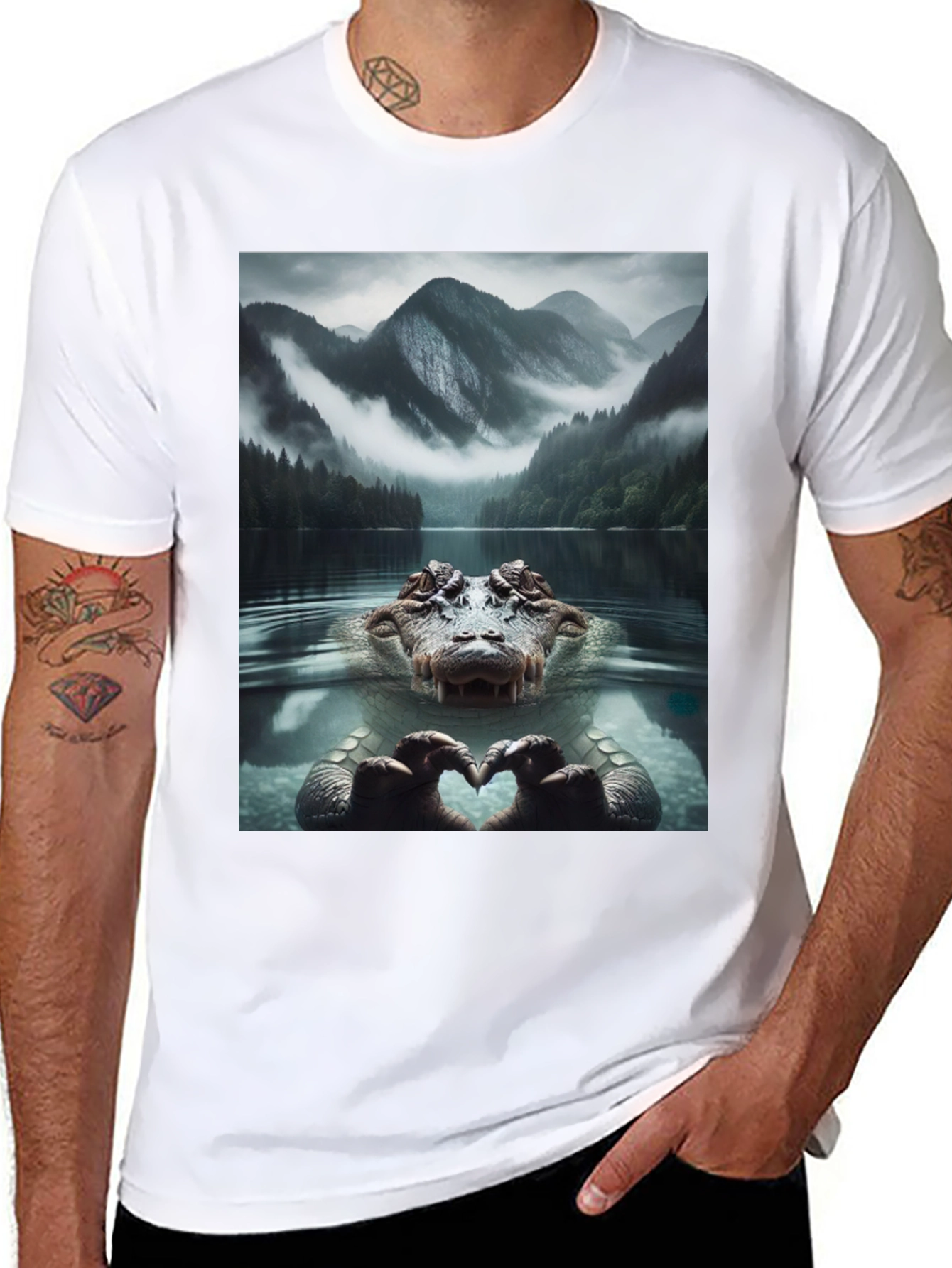 Alligator Love Lake Nature Graphic T-Shirt