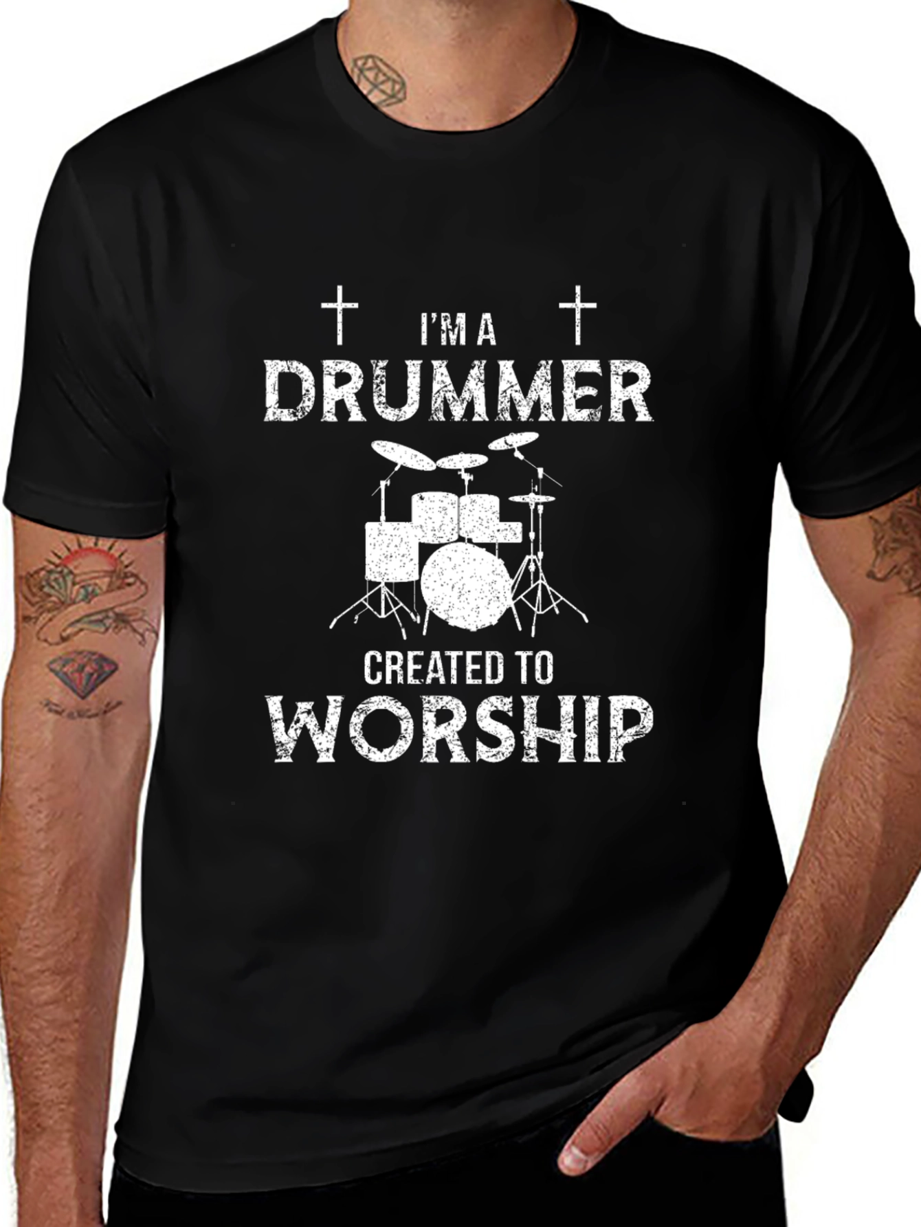 Im A Drummer Created to Worship T-Shirt