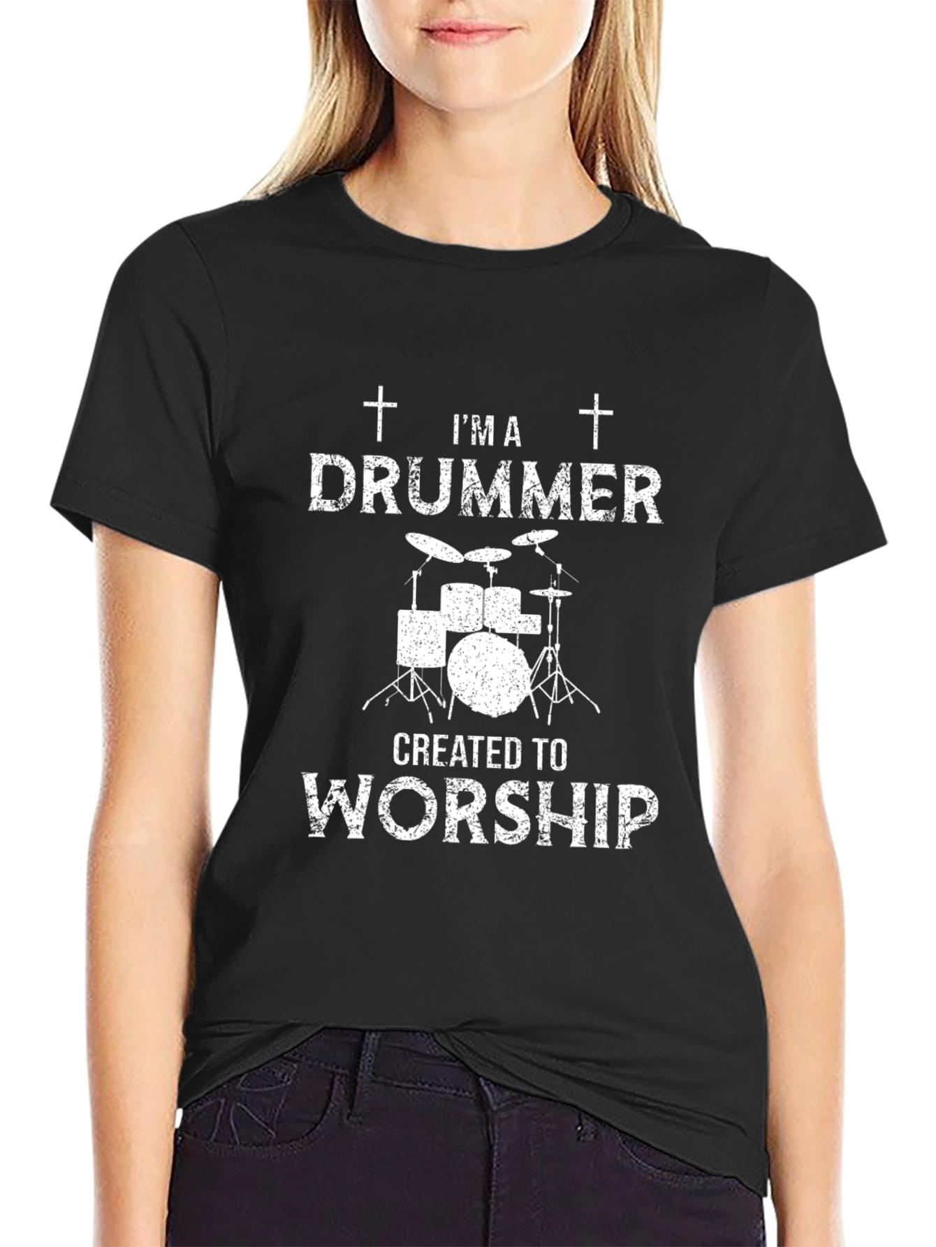Im A Drummer Created to Worship T-Shirt