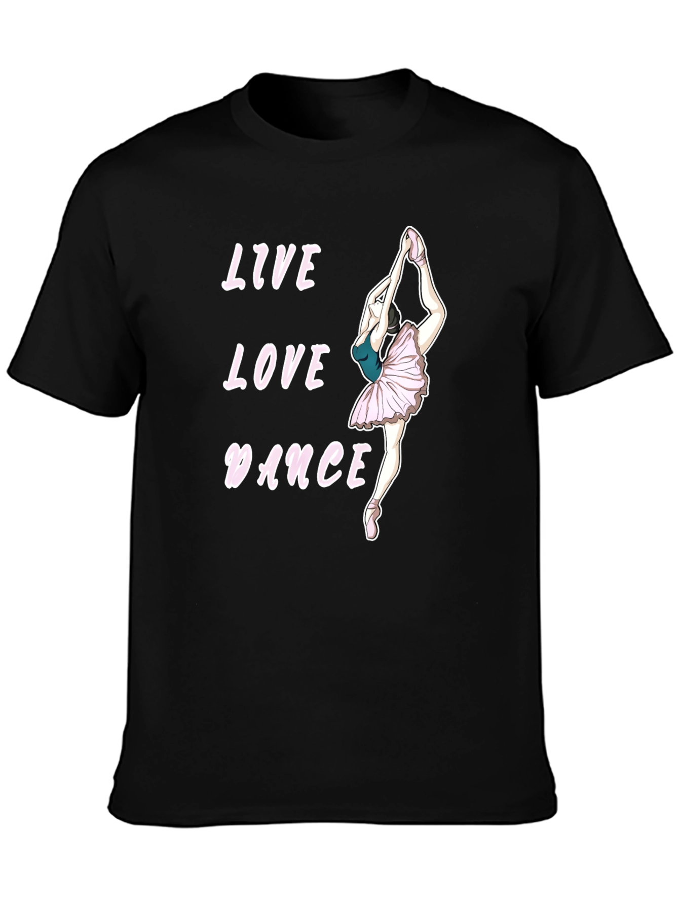 Live Love Dance Graphic Tee - Ballerina Black T-Shirt