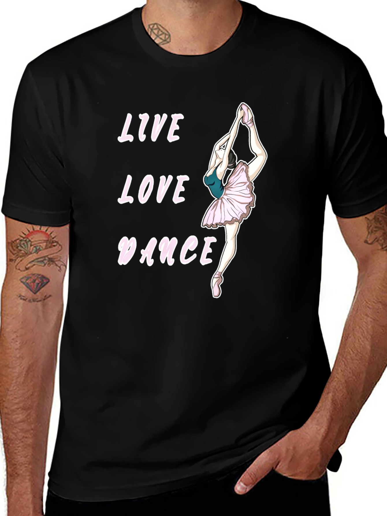 Live Love Dance Graphic Tee - Ballerina Black T-Shirt