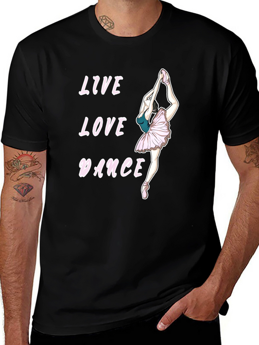 Live Love Dance Graphic Tee - Ballerina Black T-Shirt