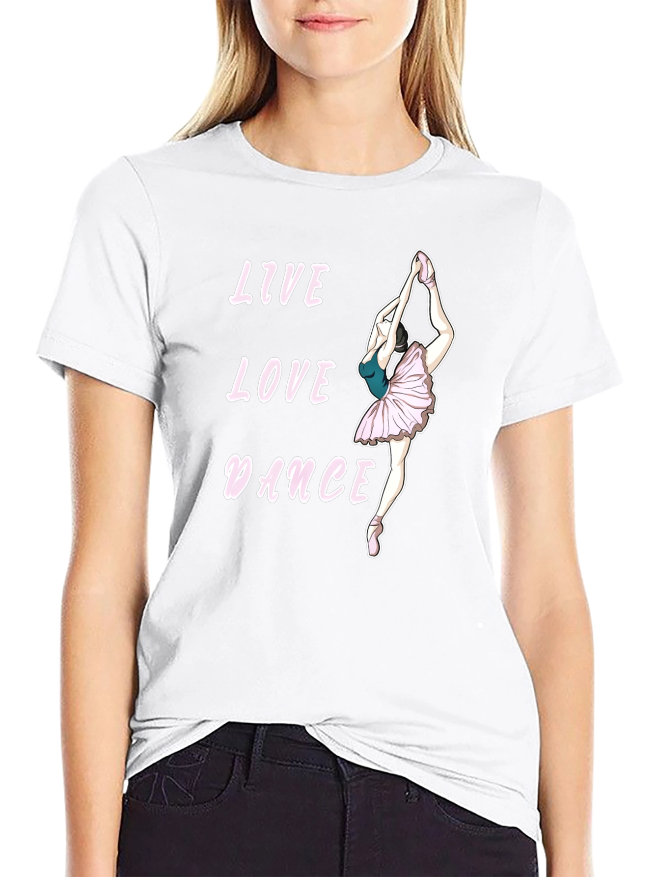 Live Love Dance Graphic Tee - Ballerina Black T-Shirt