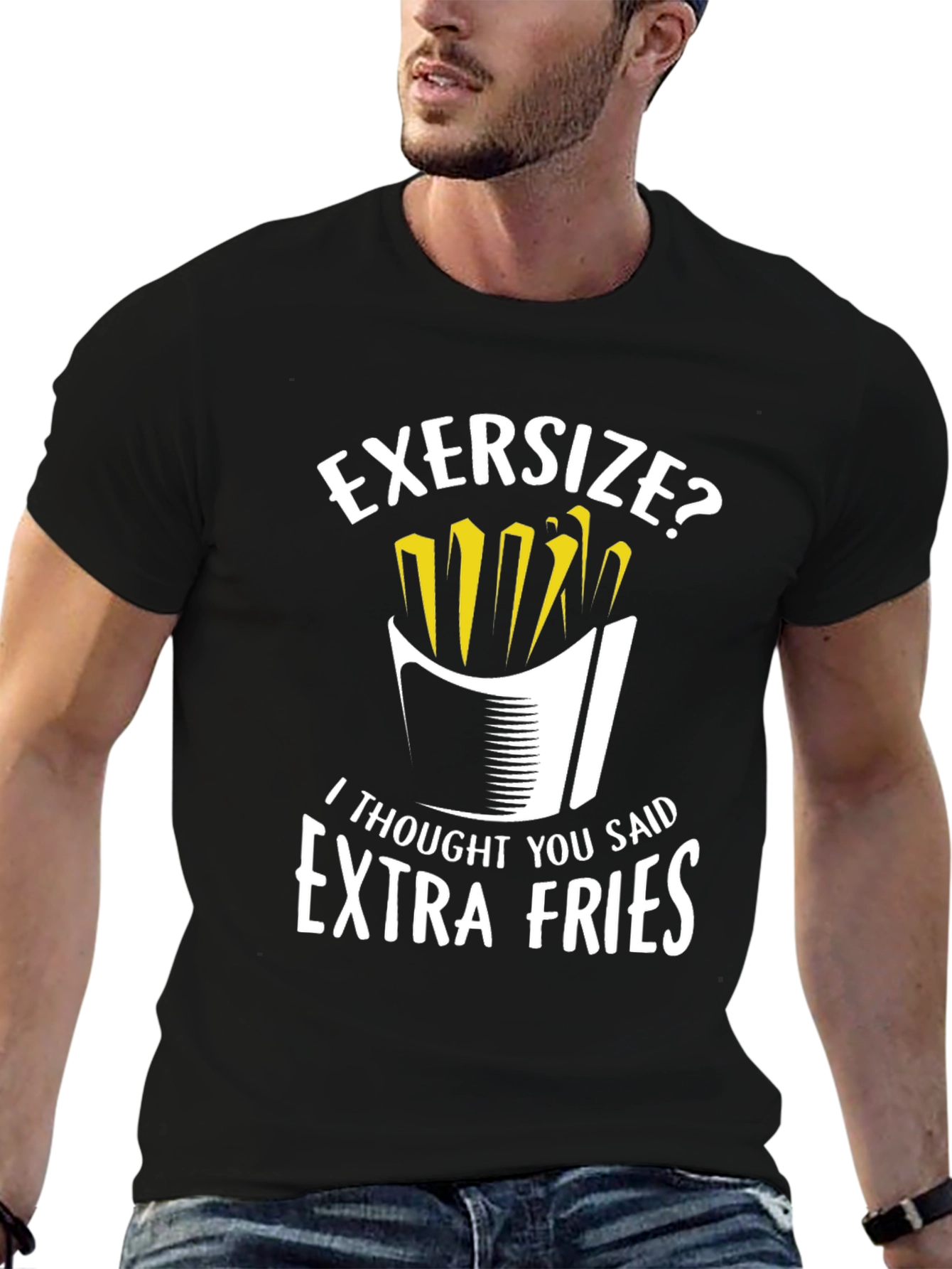 Funny Extra Fries Graphic T-Shirt