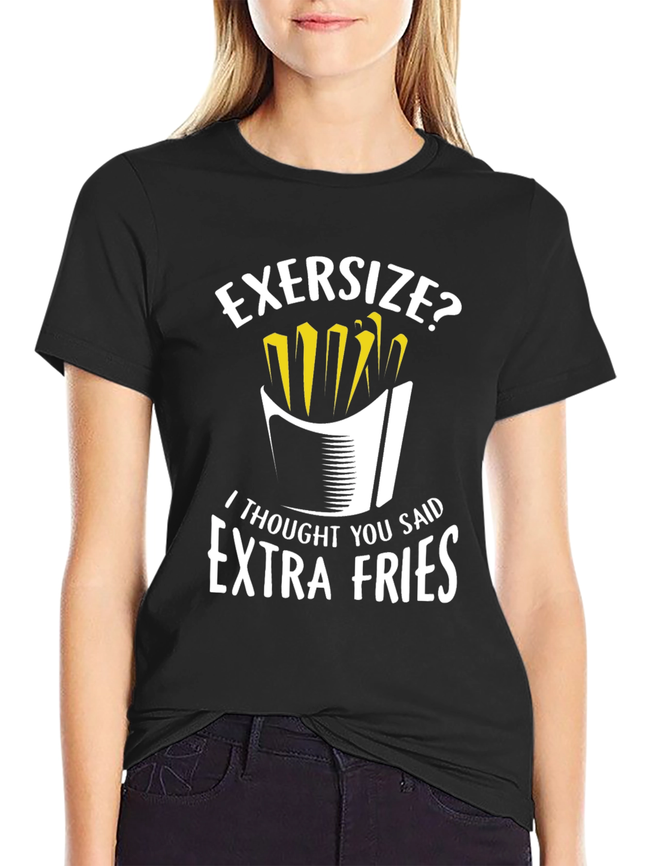 Funny Extra Fries Graphic T-Shirt